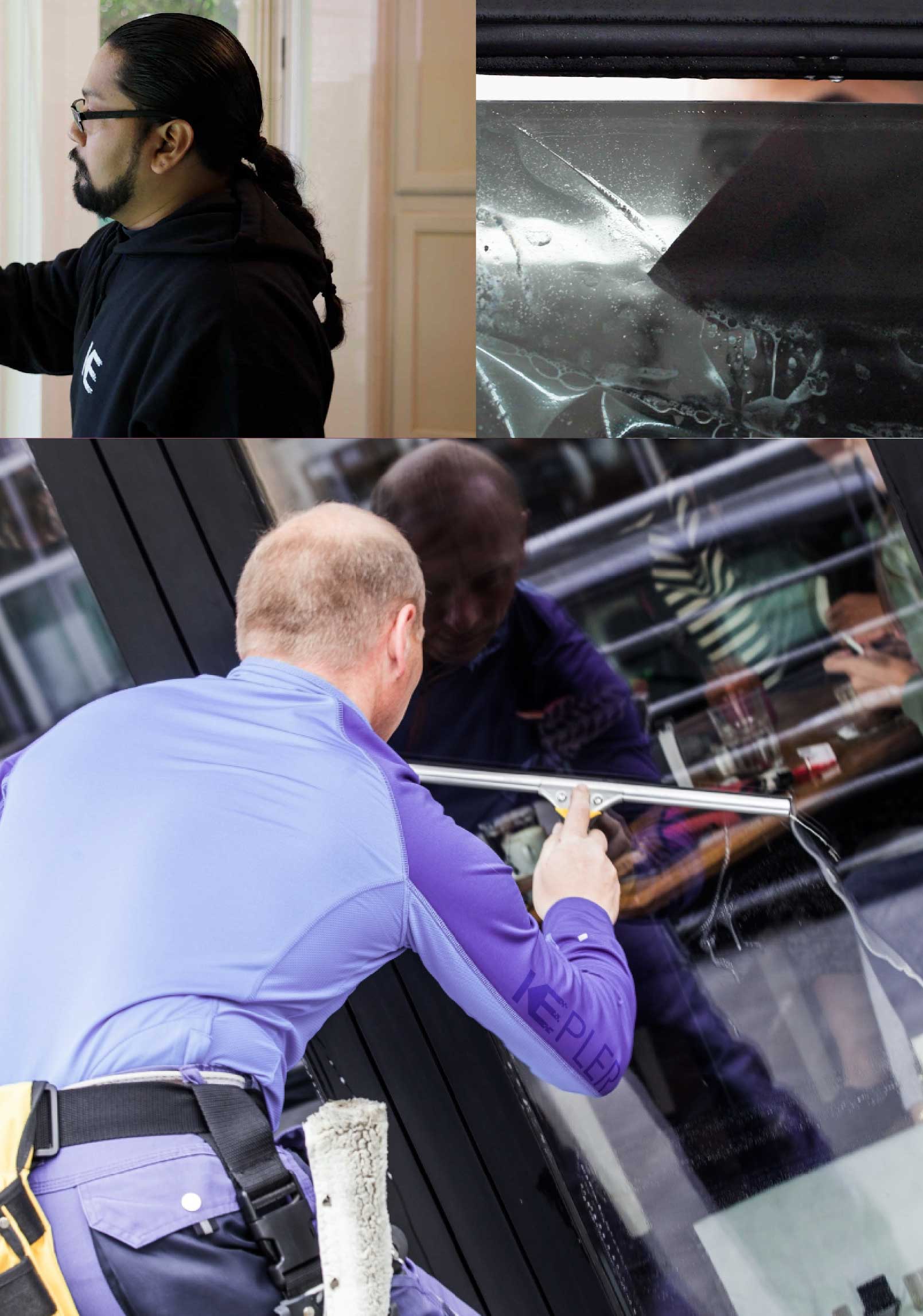 Kepler Professional Applying Anti-Graffiti Window Film to a Brownsburg Shop Front