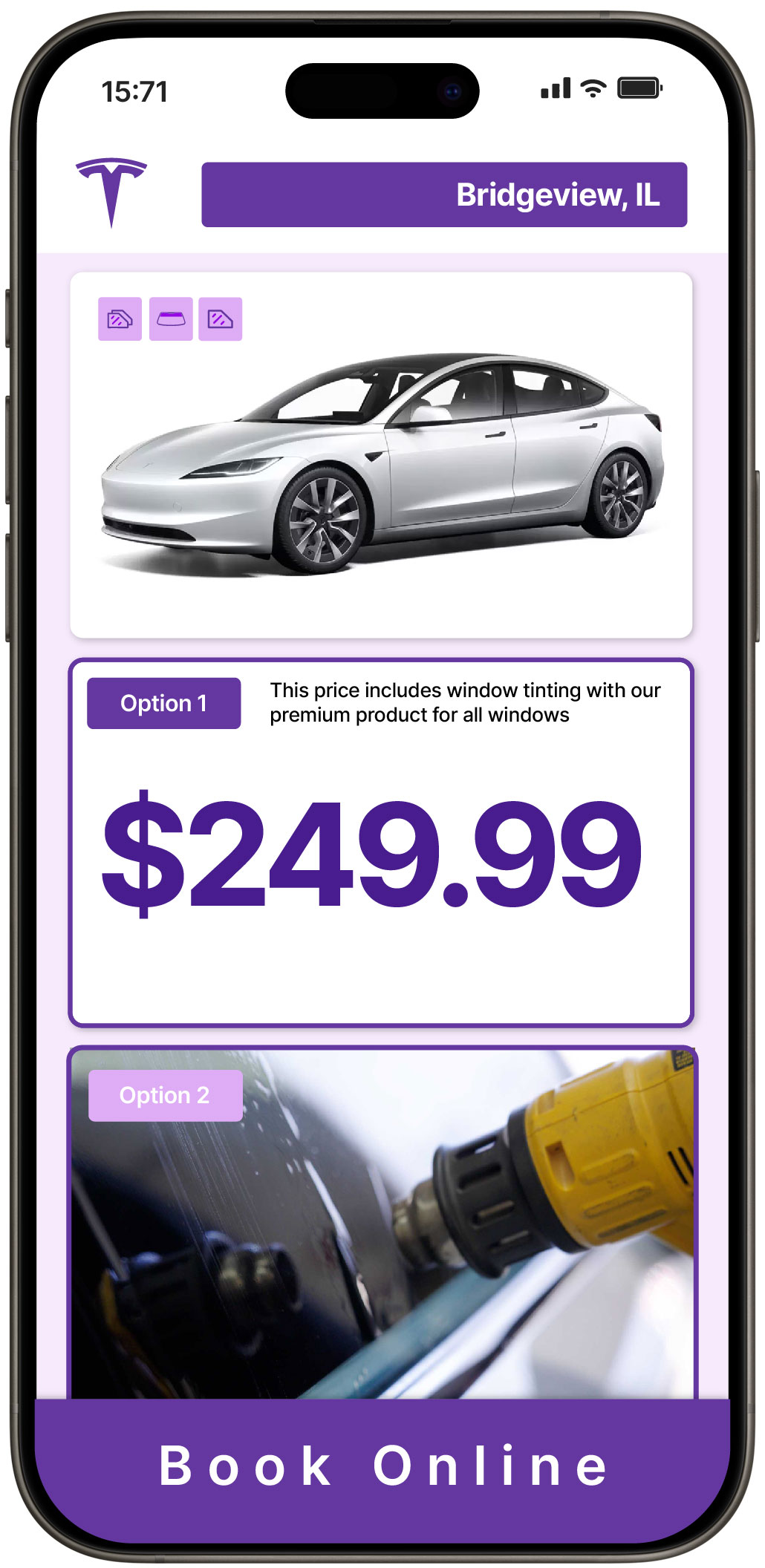 View Reasonable Tesla Window Tinting Rates in Bridgeview, Illinois