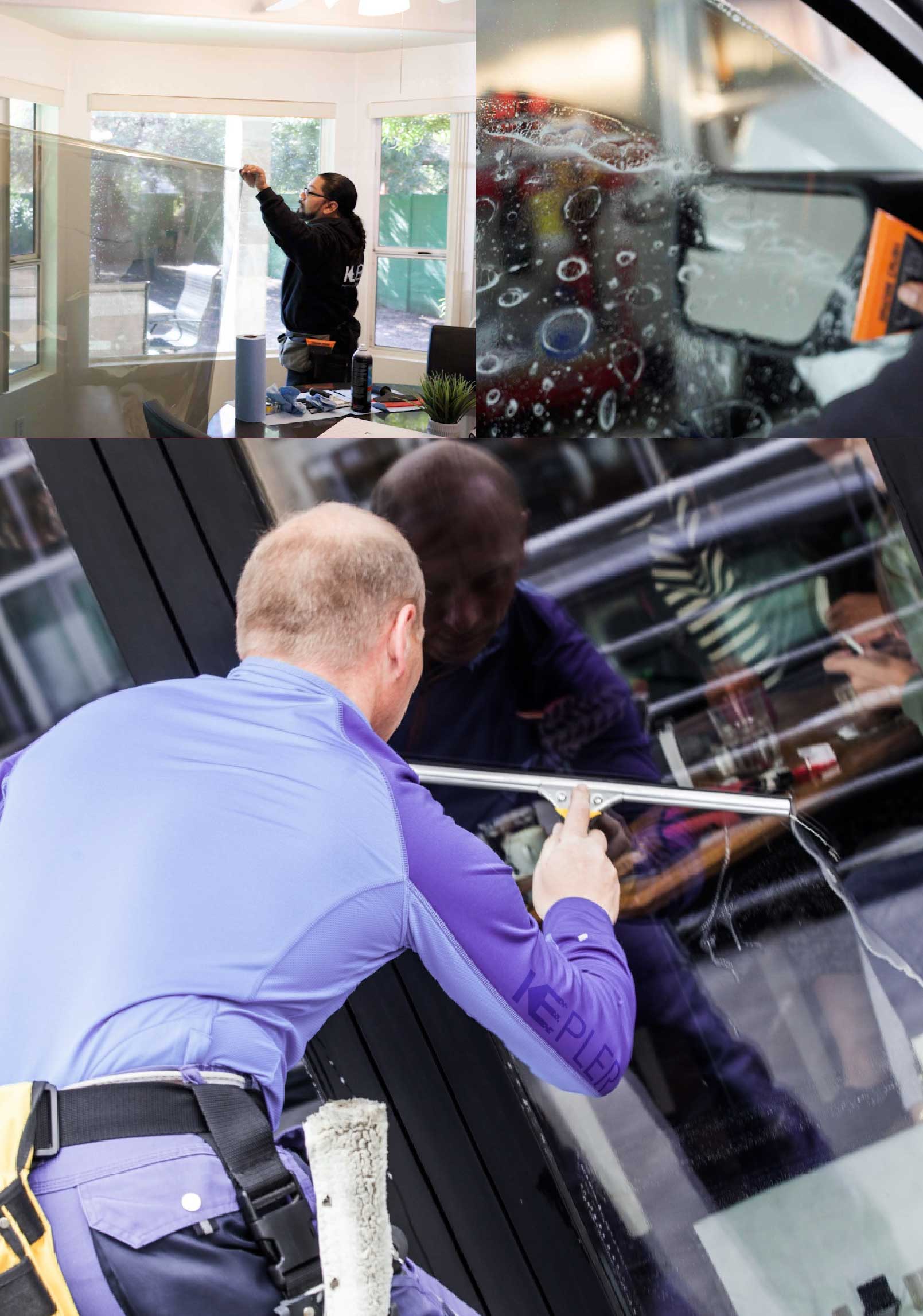 Kepler Expert Applying Anti-Graffiti Window Film to a Suwanee Shop Front