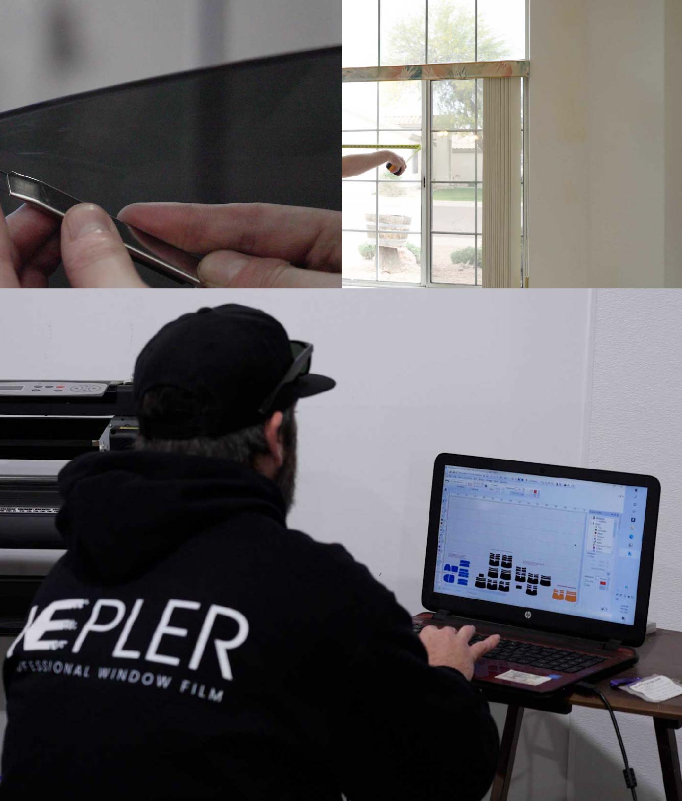 Ceramic Window Tinting Expert Cutting Film in Post Falls, Idaho