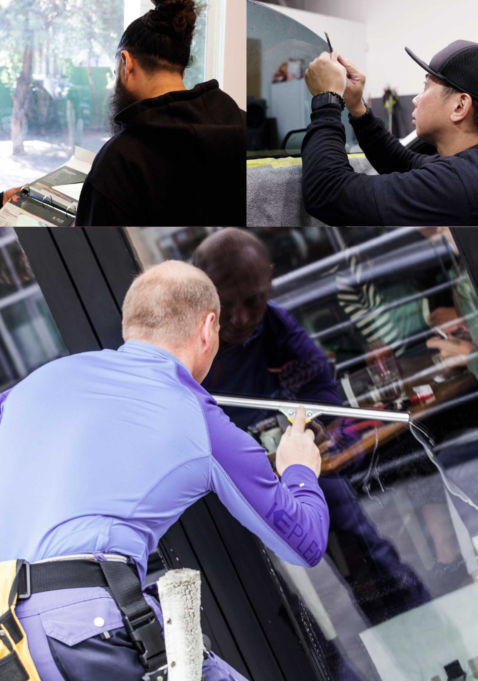 Kepler Skilled Applying Anti-Graffiti Window Film to a Colorado Springs Shop Front