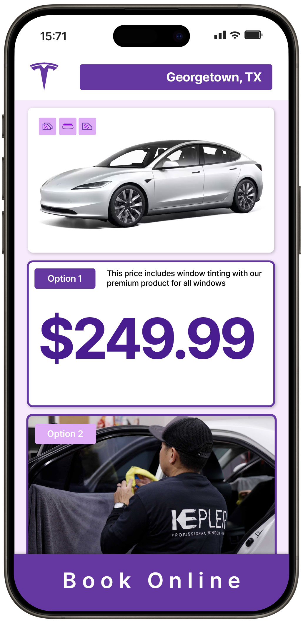 View Reasonable Tesla Window Tinting Prices in Georgetown, Texas
