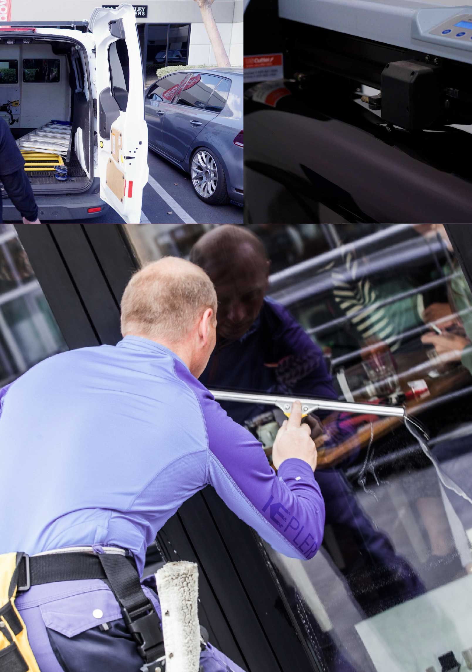 Kepler Expert Applying Anti-Graffiti Window Film to a Bridgeton Shop Front