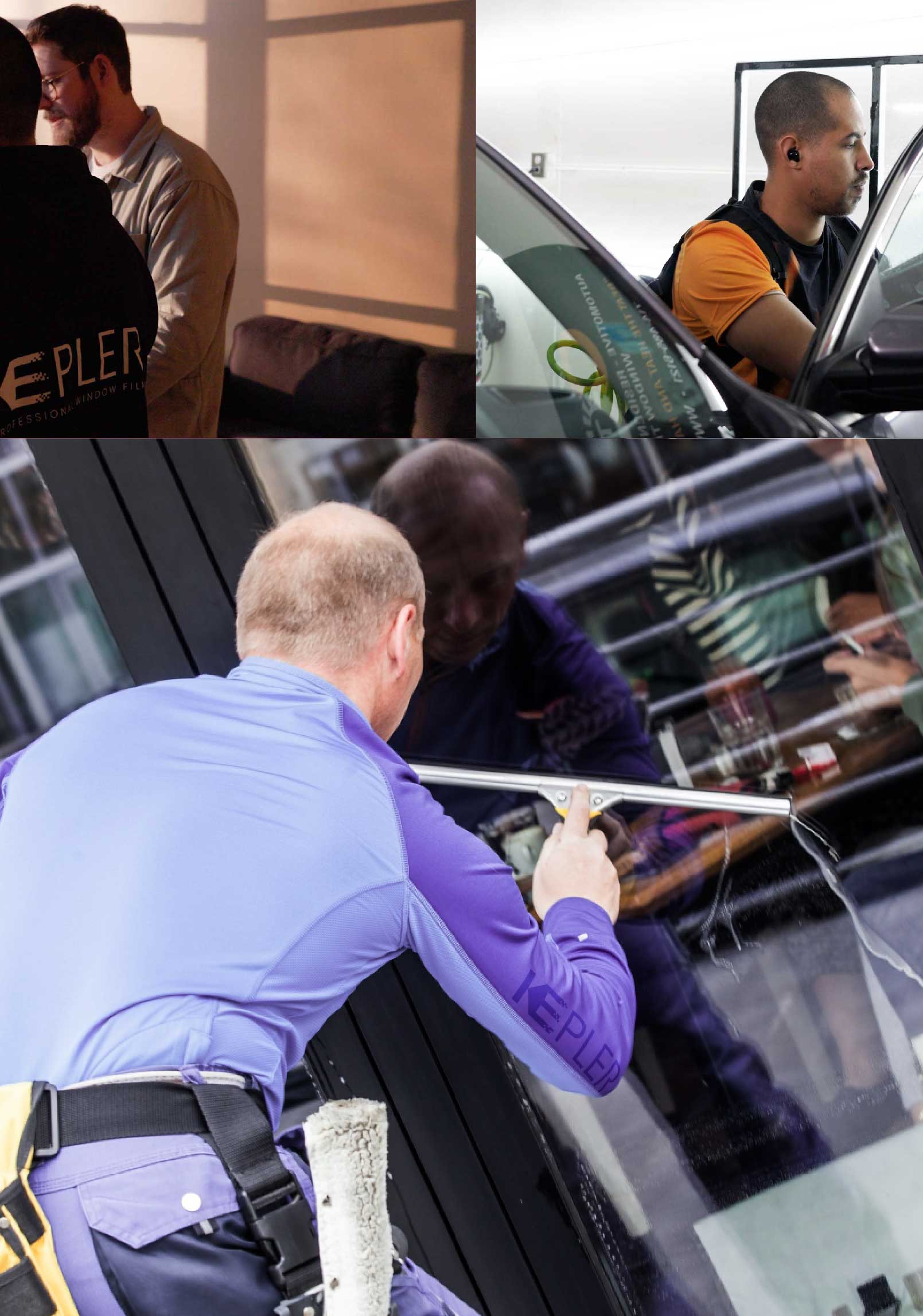 Kepler Professional Applying Anti-Graffiti Window Film to a Johnston Shop Front