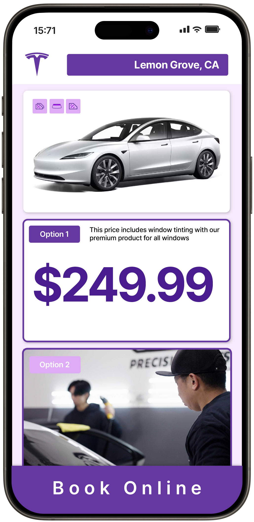 View Reasonable Tesla Window Tinting Rates in Lemon Grove, California