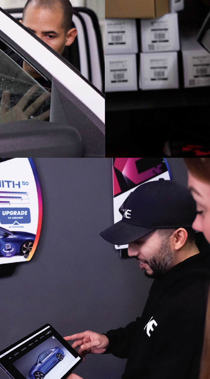 Kepler Dealer Showing Car Window Film Options to Customer in Saratoga Springs, New York