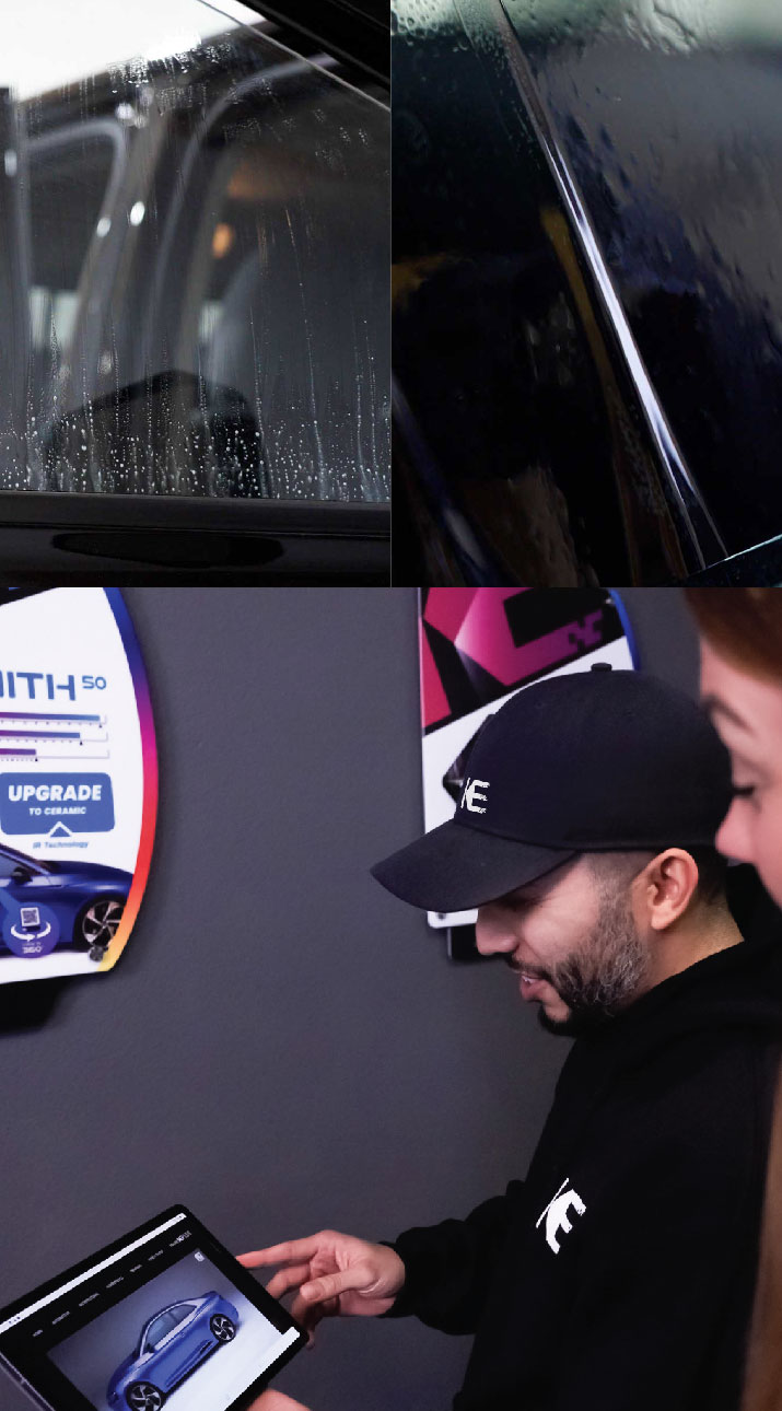Kepler Dealer Showing Car Window Film Options to Customer in Venice, Florida