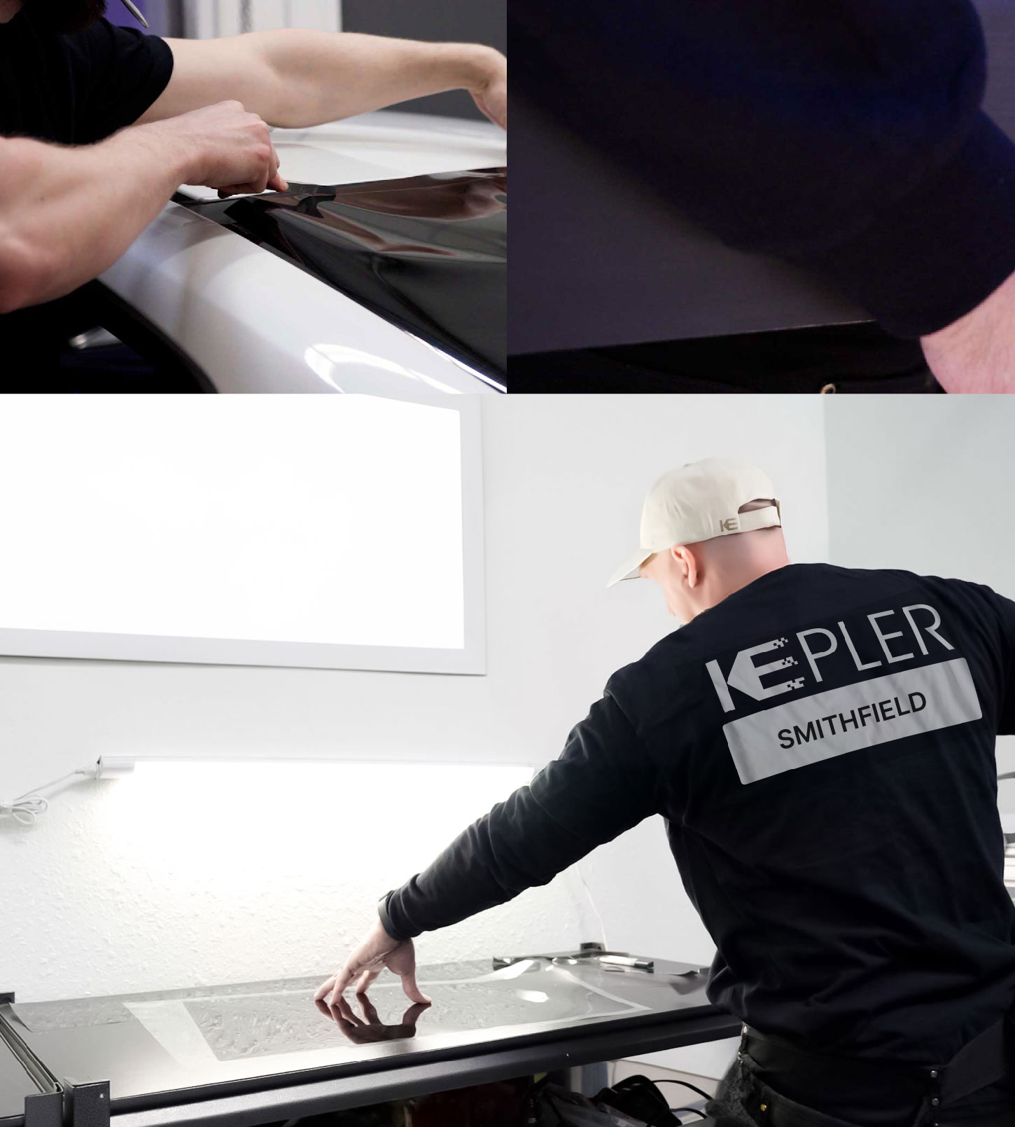 Window Tinting Specialist Cutting Film in Smithfield, Rhode Island