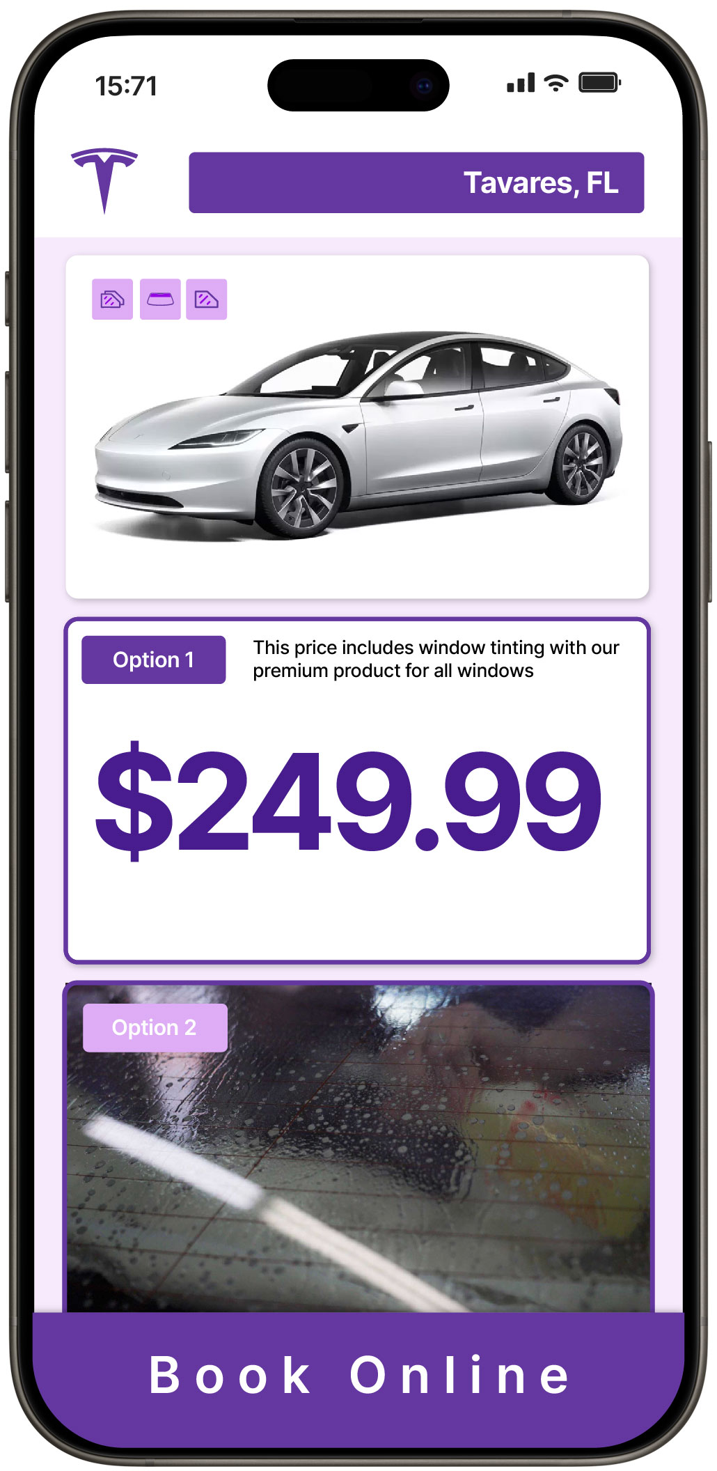 View Competitive Tesla Window Tinting Costs in Tavares, Florida