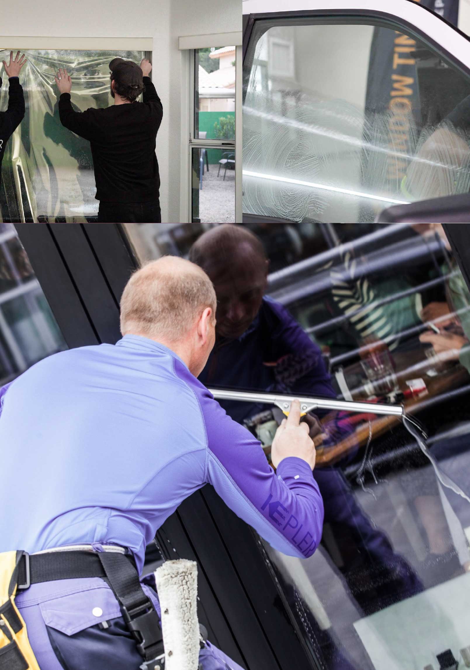 Kepler Professional Applying Anti-Graffiti Window Film to a Wasco Shop Front