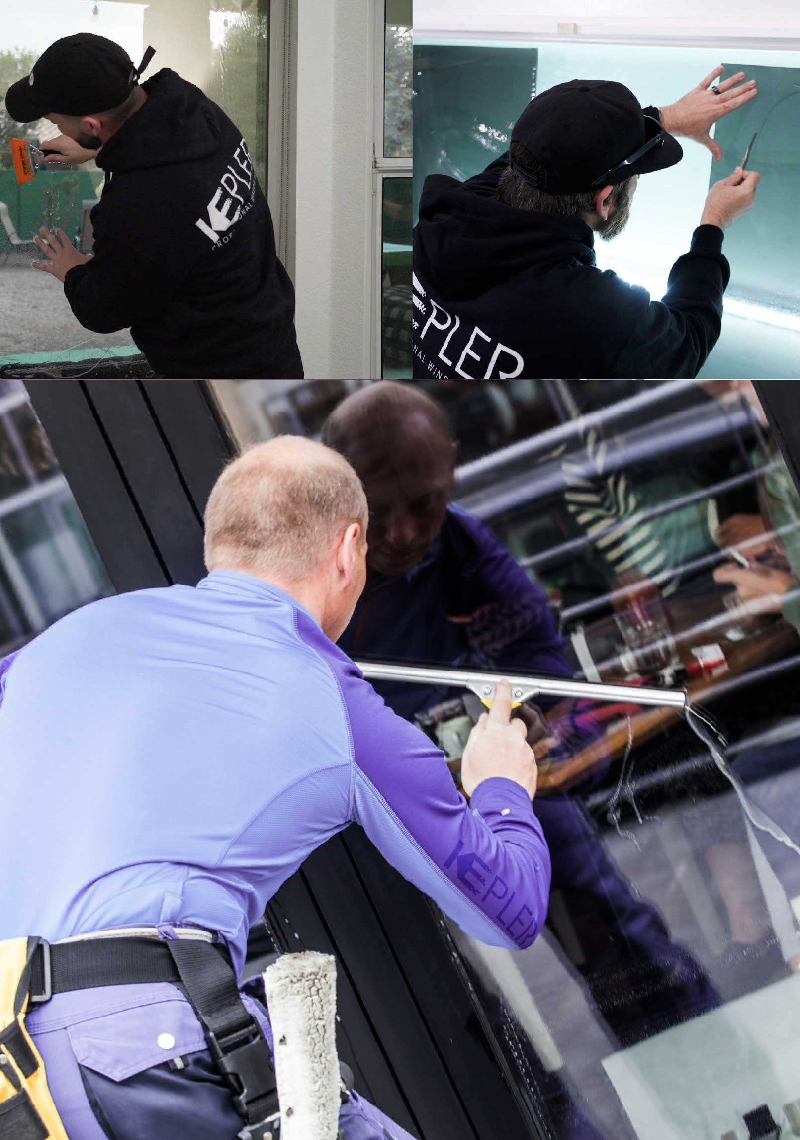 Kepler Professional Applying Anti-Graffiti Window Film to a Hot Springs National Park Shop Front