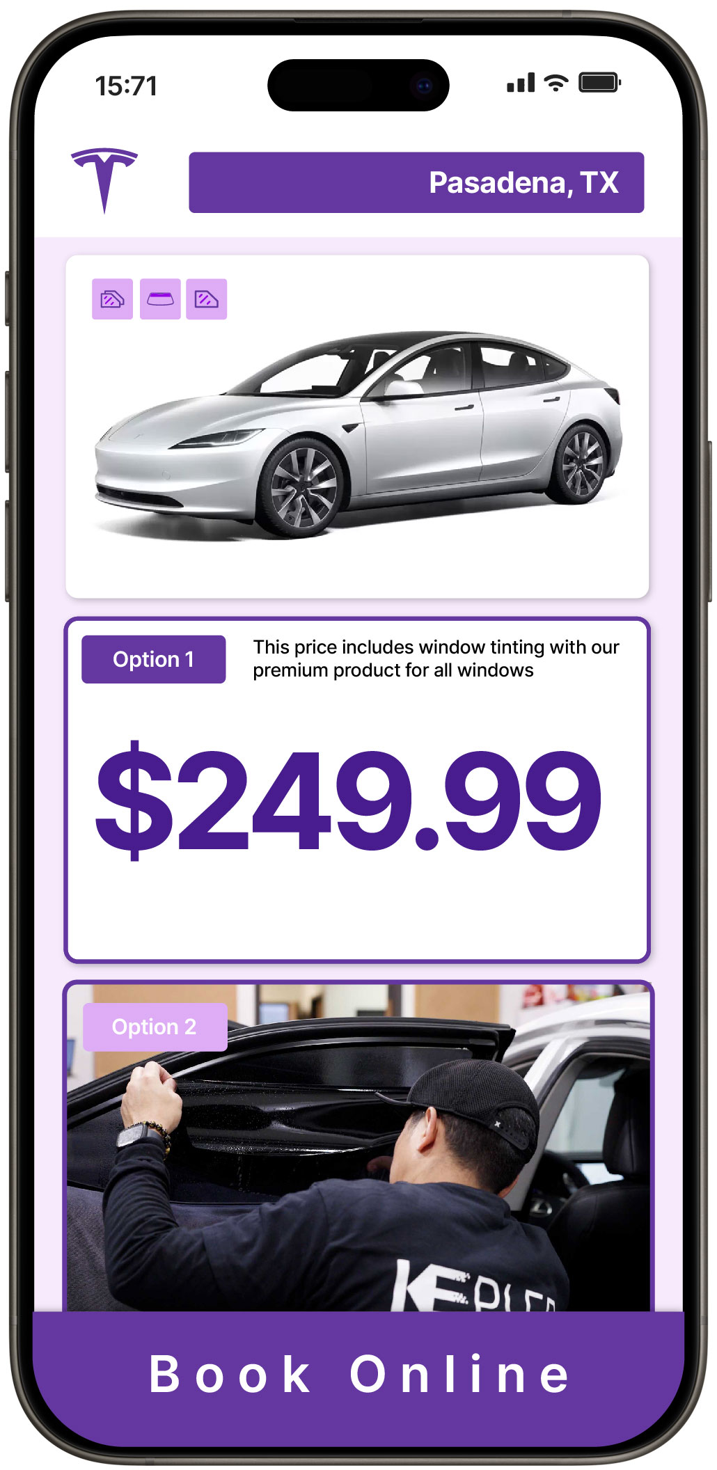 View Competitive Tesla Window Tinting Costs in Pasadena, Texas