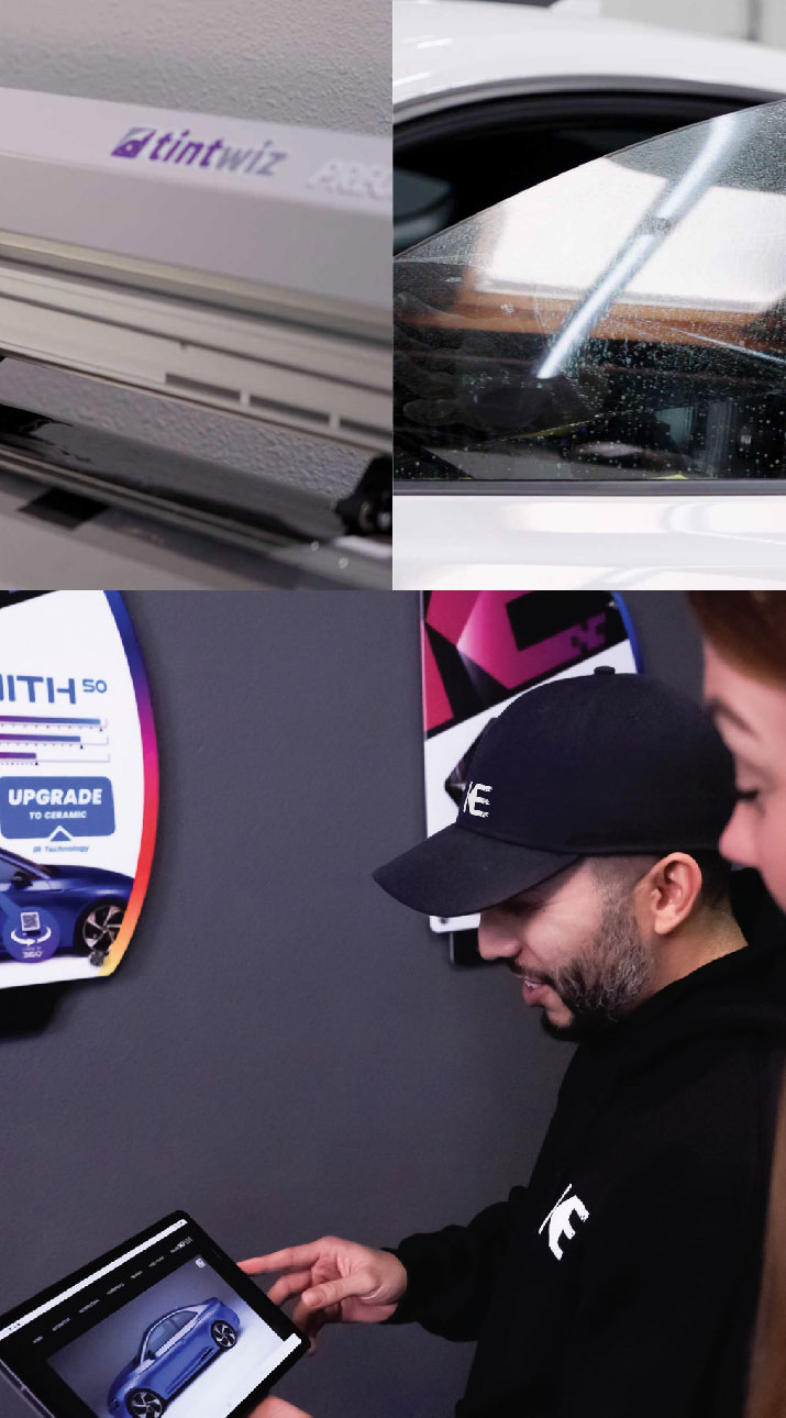 Kepler Dealer Showing Car Window Film Options to Customer in Avenel, New Jersey