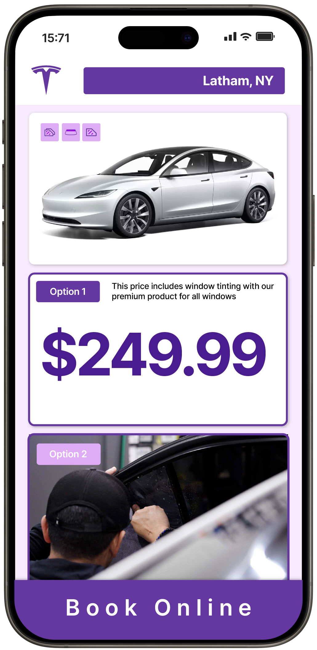 View Reasonable Tesla Window Tinting Prices in Latham, New York