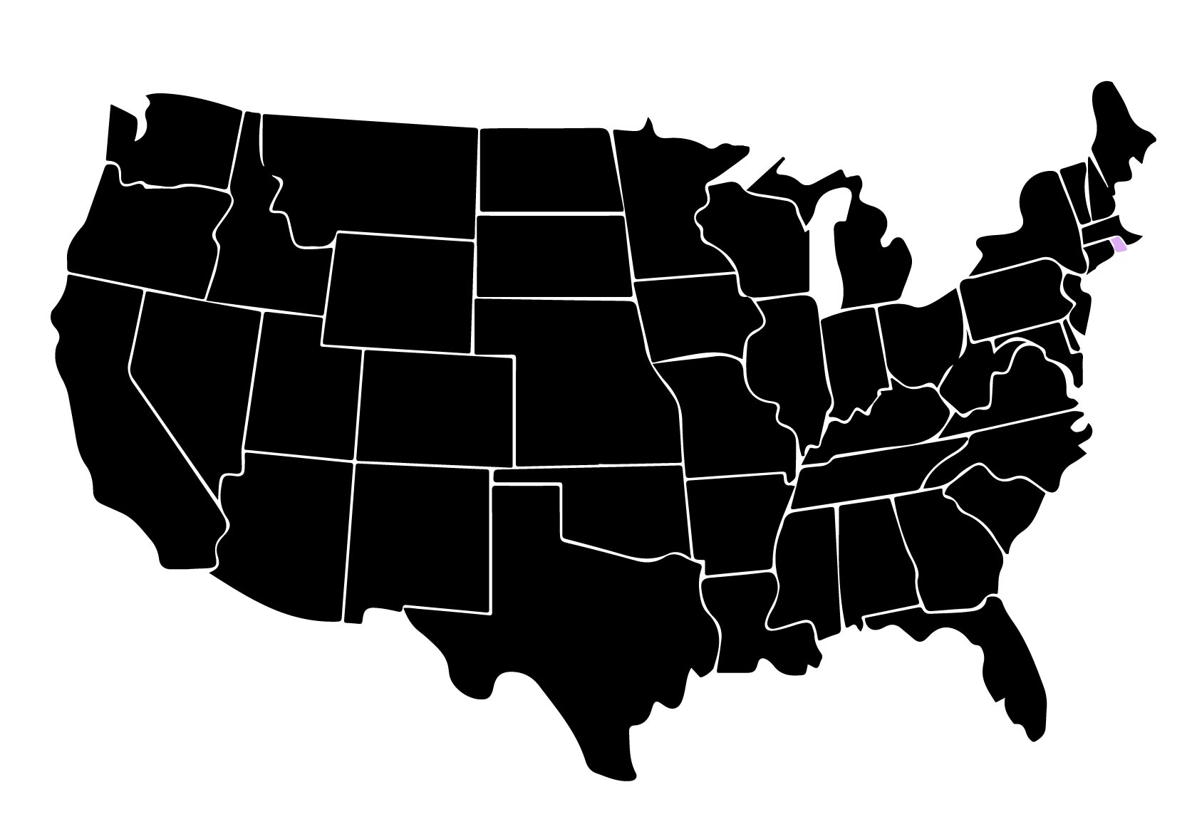 Map Showing Location of Kepler Window Tinters in Middletown, Rhode Island with Purple Highlight on the State