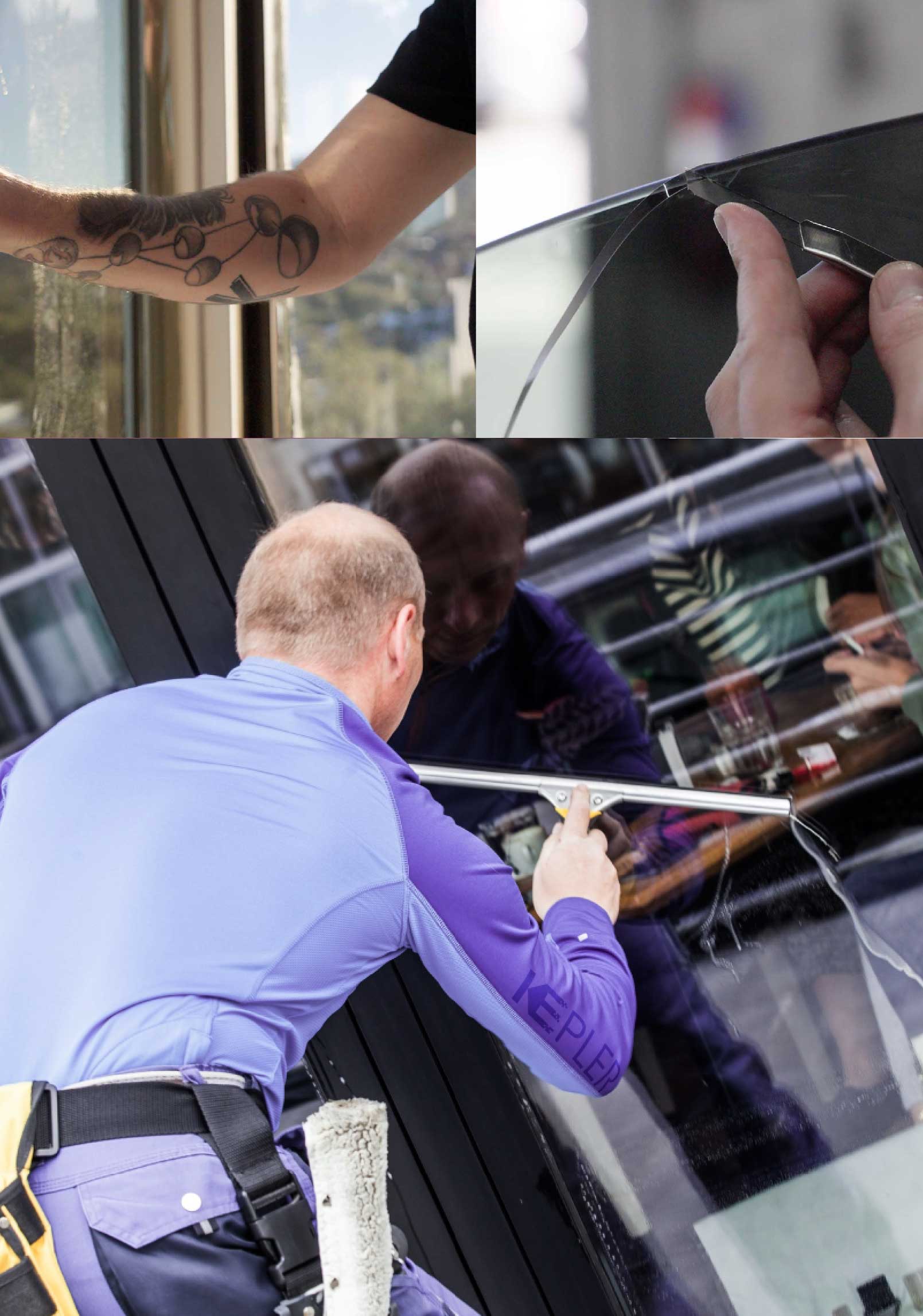 Kepler Expert Applying Anti-Graffiti Window Film to a Canyon Country Shop Front