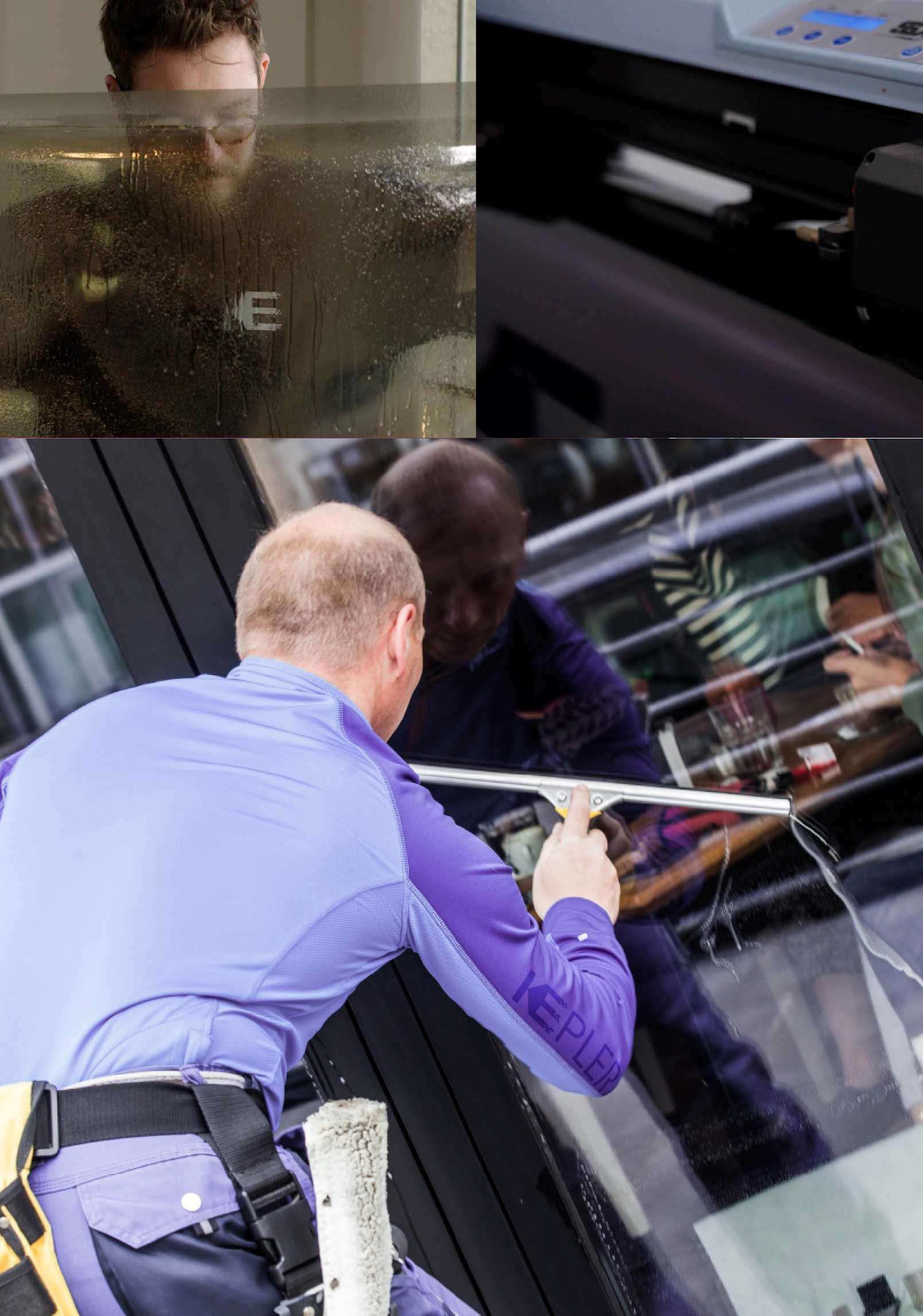 Kepler Skilled Applying Anti-Graffiti Window Film to a Manassas Shop Front