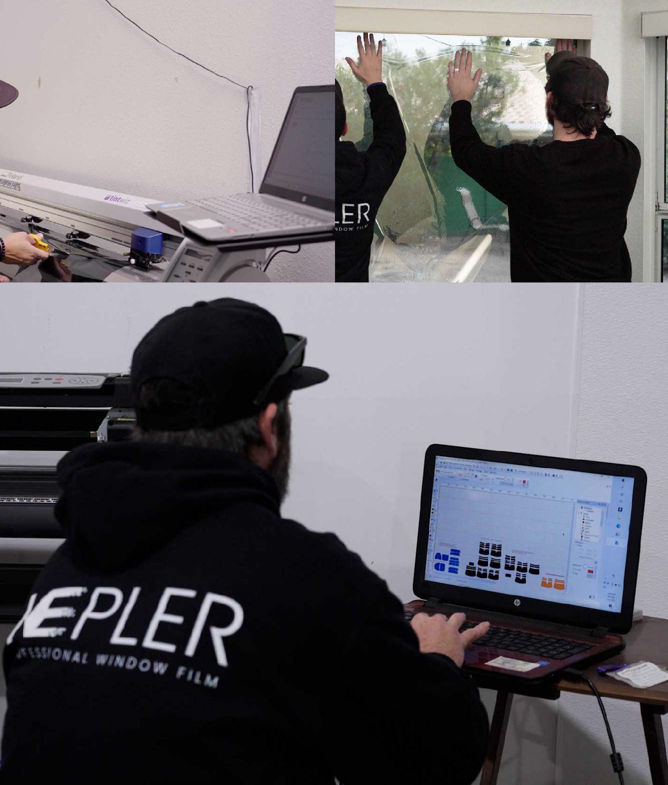Ceramic Window Tinting Expert Cutting Film in Minneapolis, Minnesota