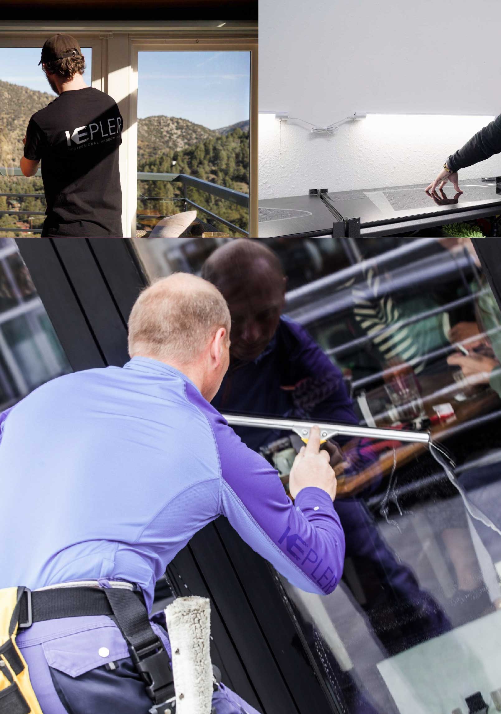 Kepler Professional Applying Anti-Graffiti Window Film to a Bettendorf Shop Front