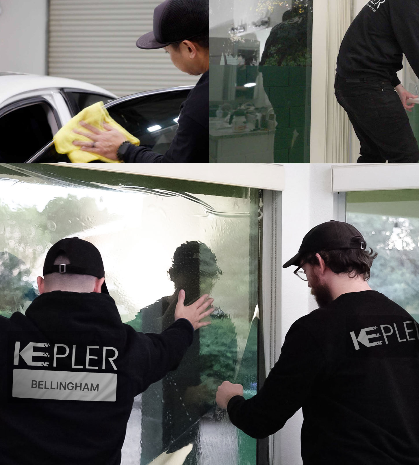 Kepler Technician Fitting Advanced Window Tint to Home in Bellingham
