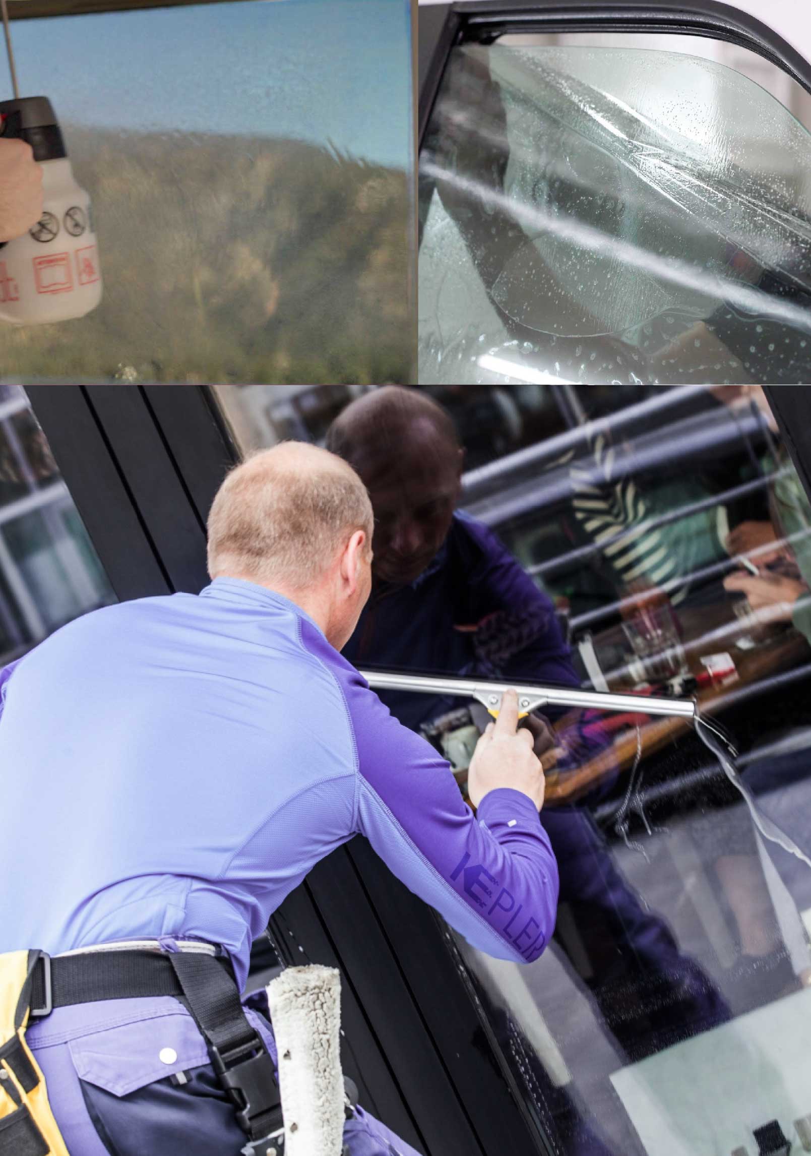 Kepler Expert Applying Anti-Graffiti Window Film to a Everett Shop Front
