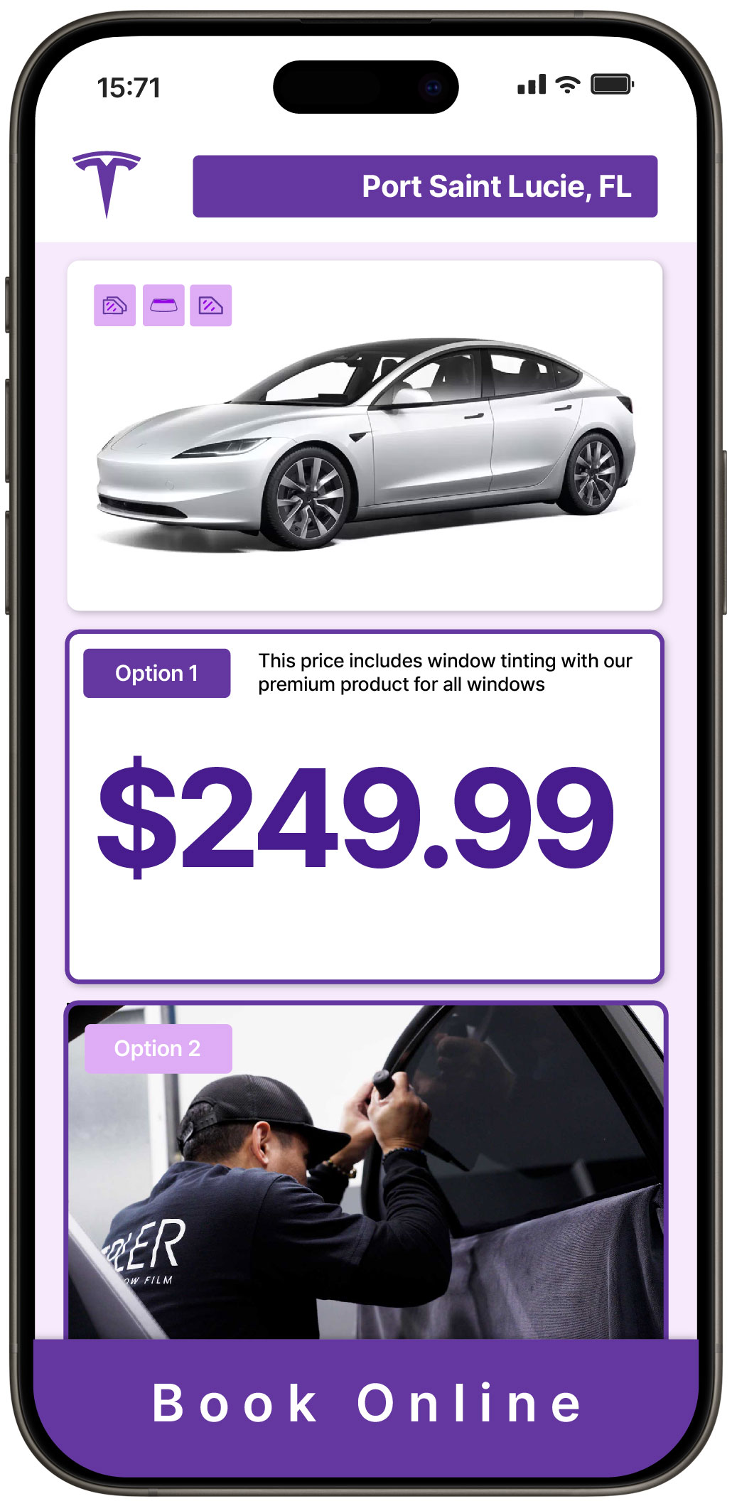 View Affordable Tesla Window Tinting Prices in Port Saint Lucie, Florida