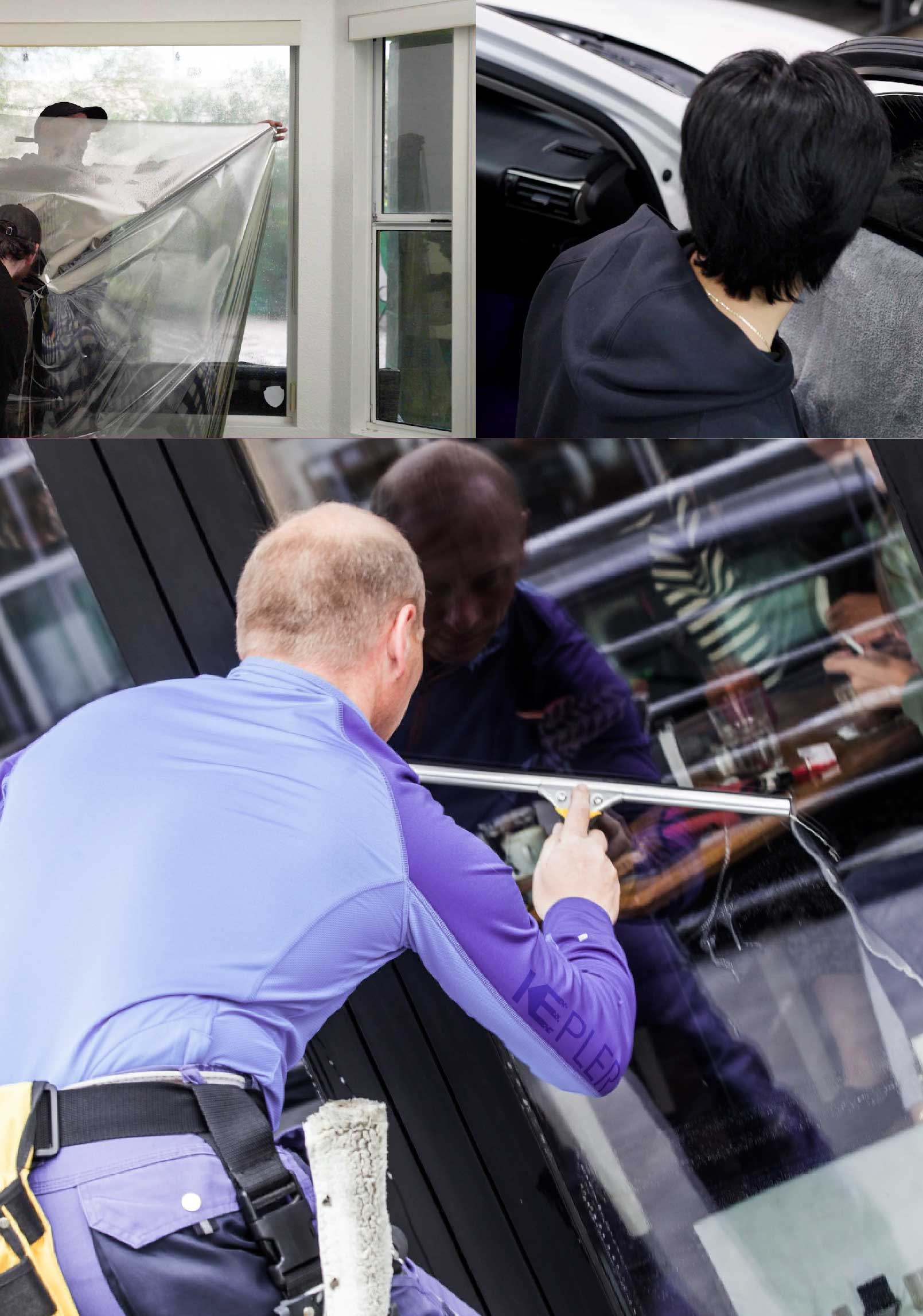 Kepler Professional Applying Anti-Graffiti Window Film to a Chula Vista Shop Front