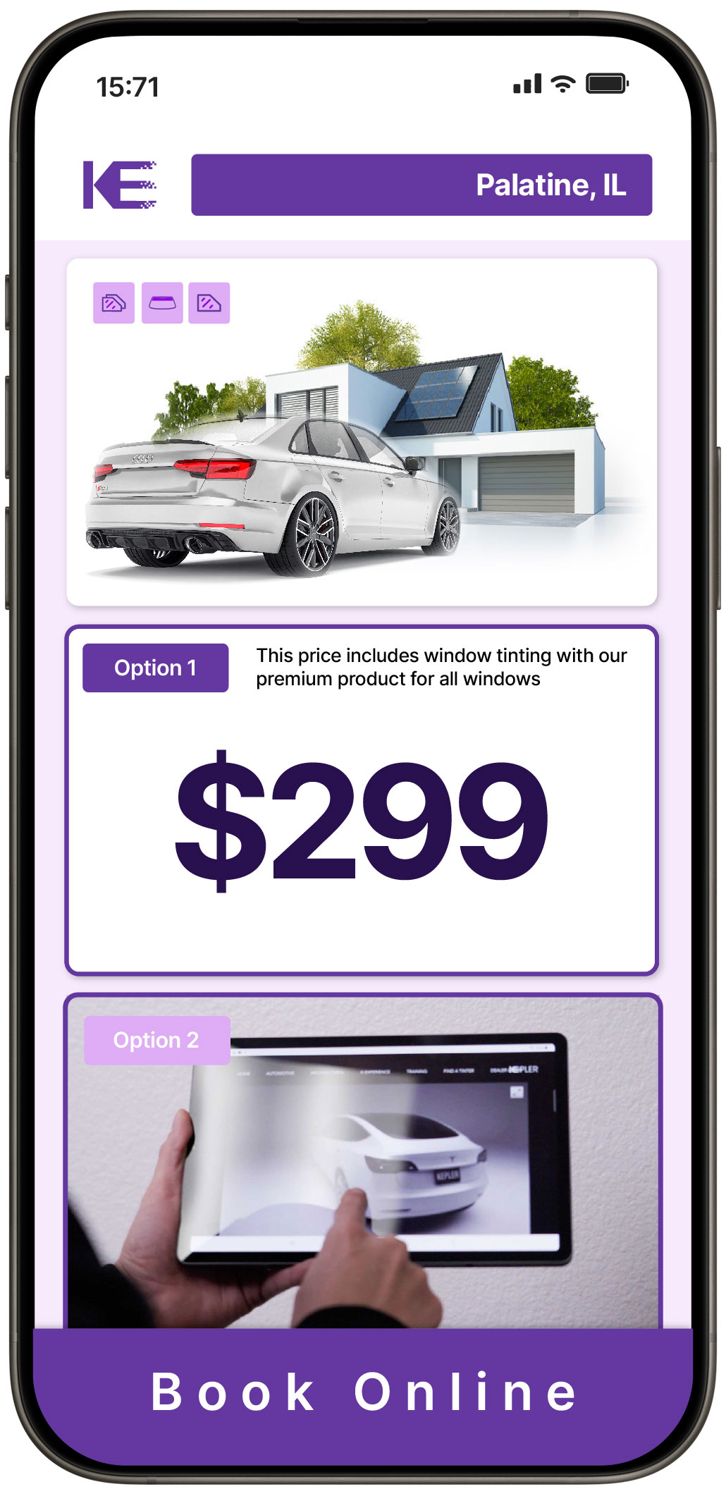 View Competitive Tesla Window Tinting Prices in Carpentersville, Illinois