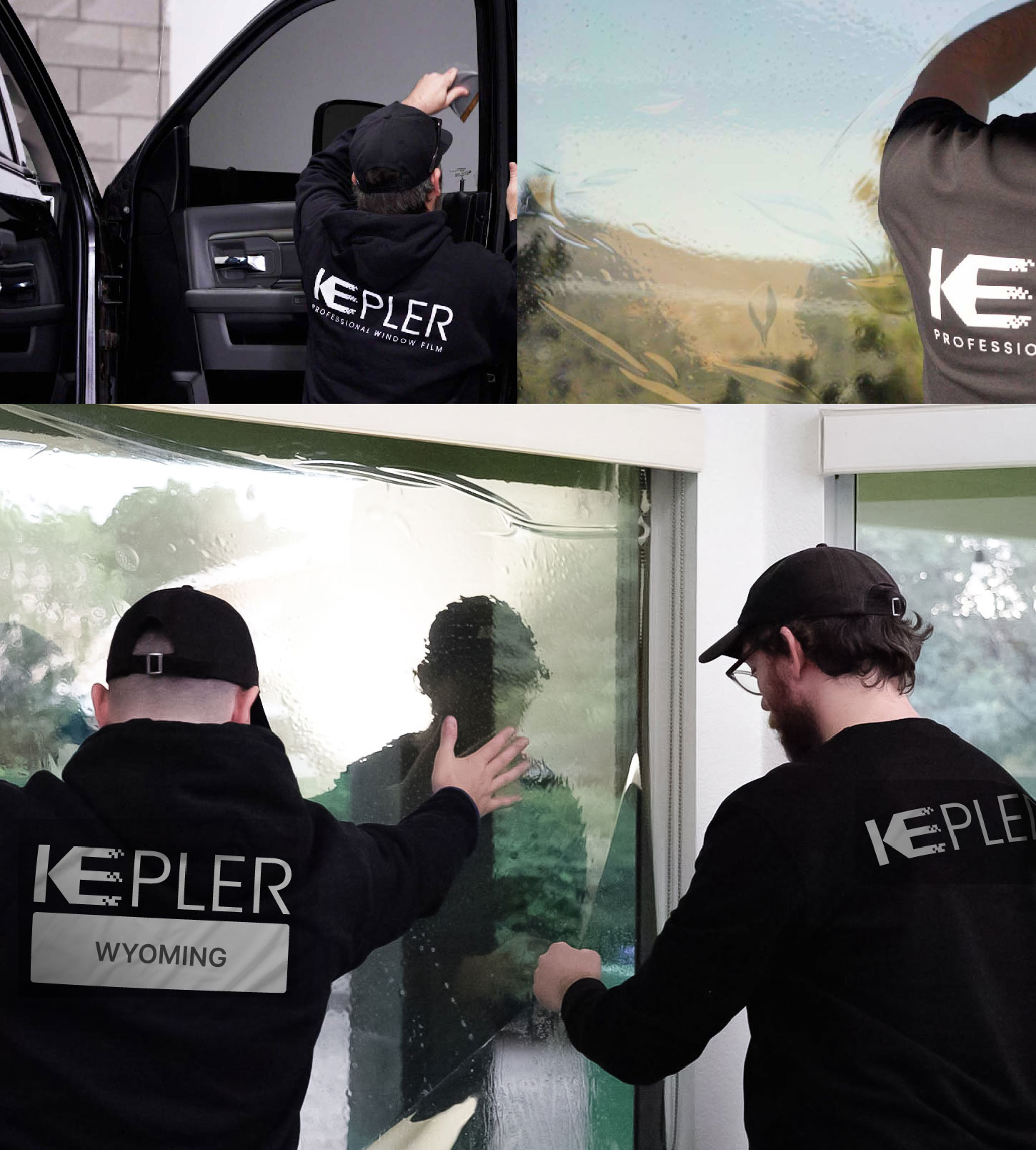 Expert Technician Installing Advanced Window Tint to Home in Wyoming