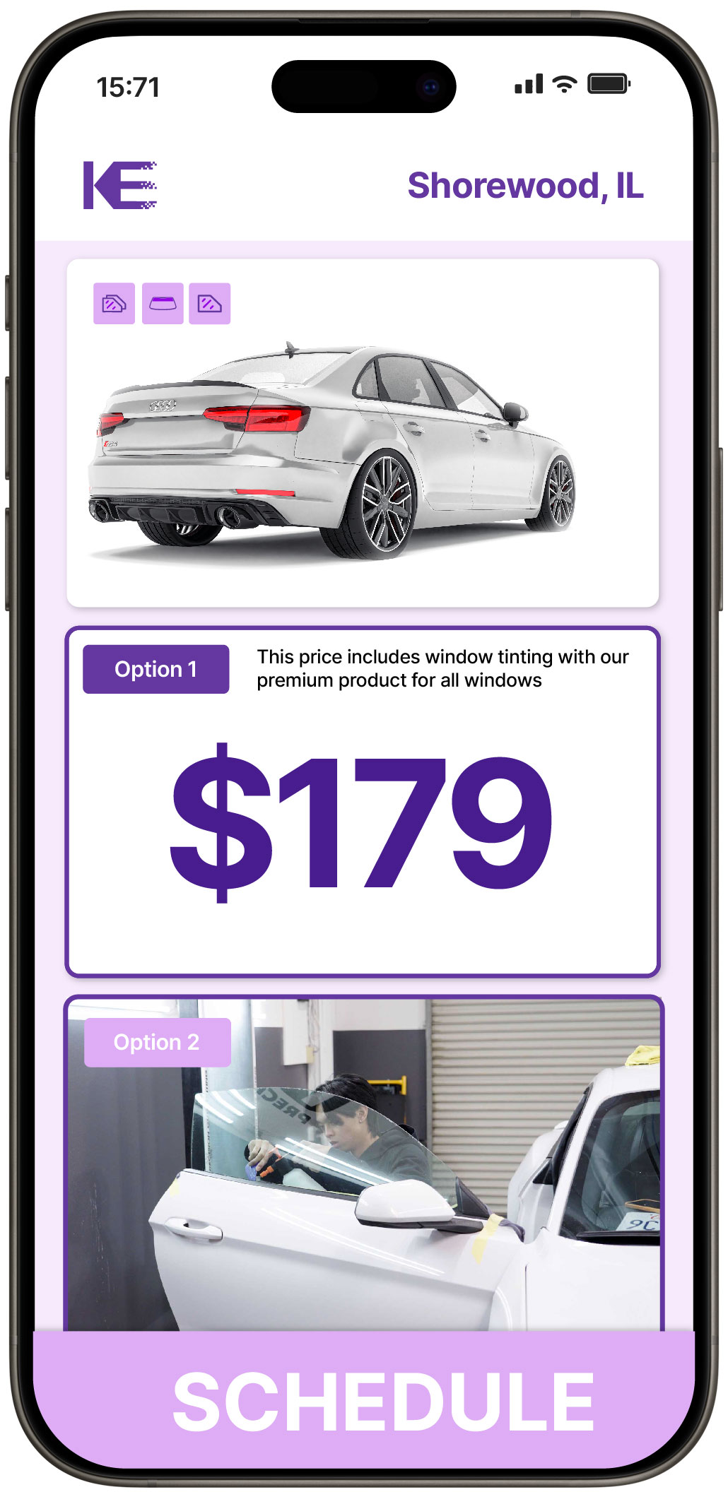 View Affordable Car Window Tinting Prices in Shorewood, Illinois