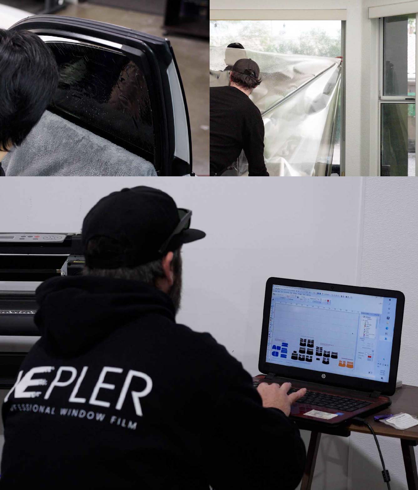 Ceramic Window Tinting Expert Cutting Film in Kent, Washington