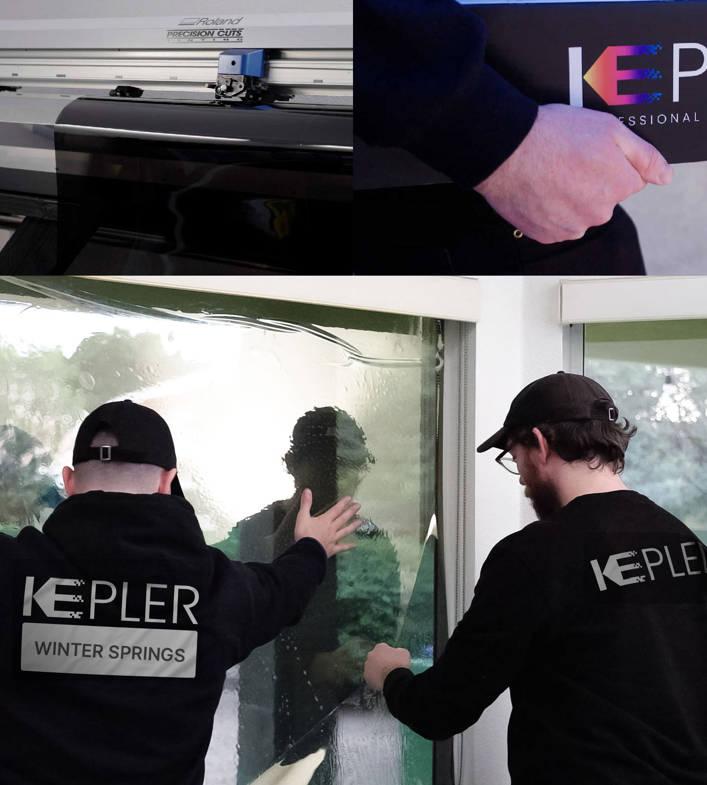 Kepler Technician Installing Ceramic Window Tint to Home in Winter Springs