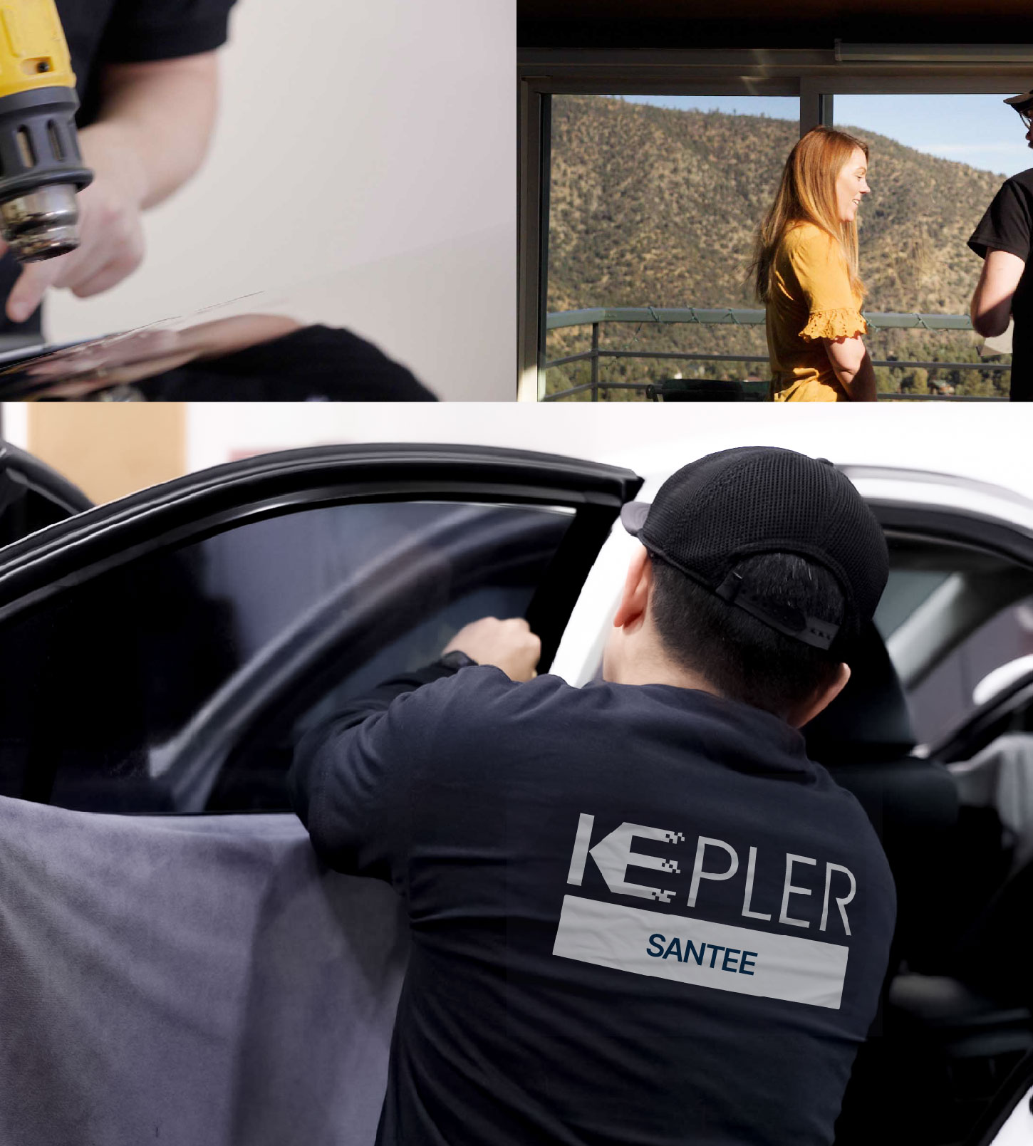 Automotive Window Tinting Expert Applying Film in Santee, California