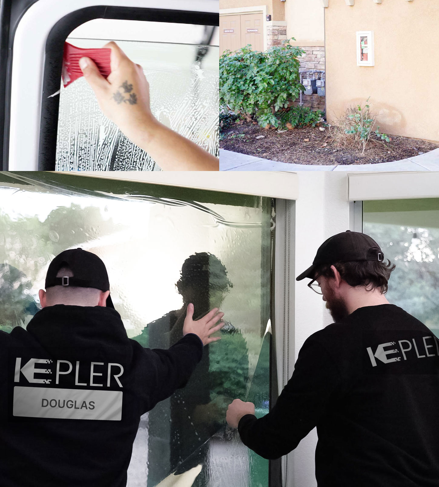 Expert Technician Installing Advanced Window Tint to Home in Douglas
