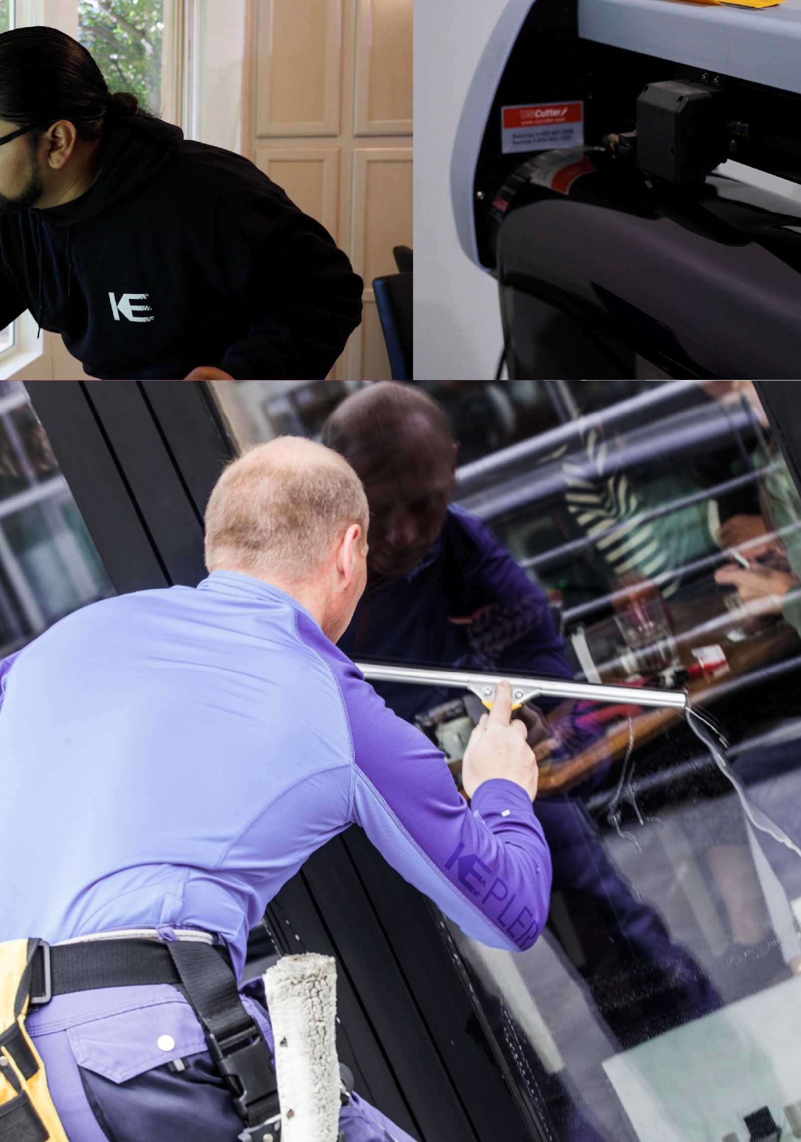 Kepler Skilled Applying Anti-Graffiti Window Film to a Newburgh Shop Front
