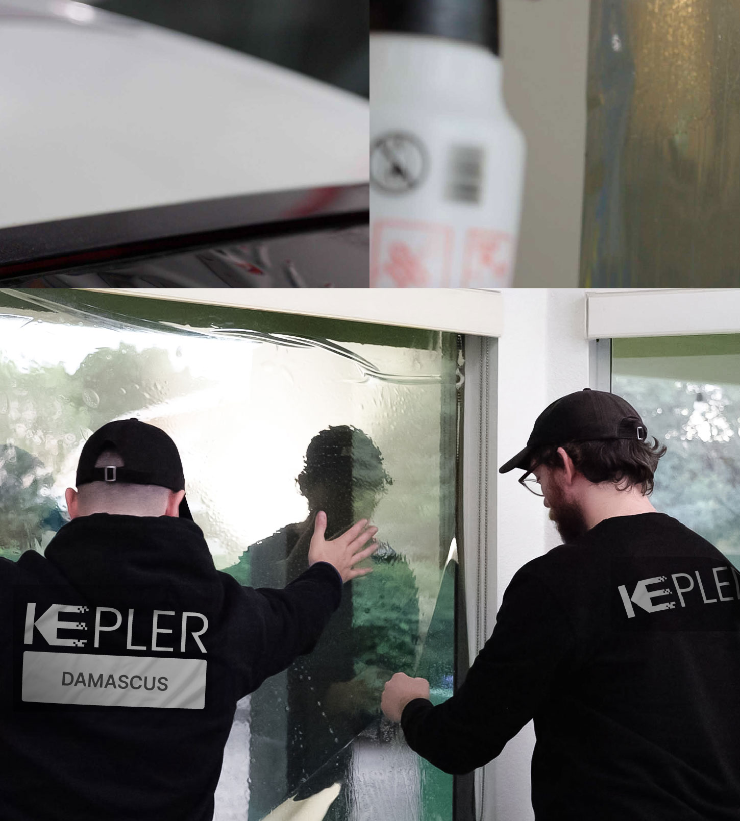 Kepler Technician Installing High-tech Window Tint to Home in Damascus