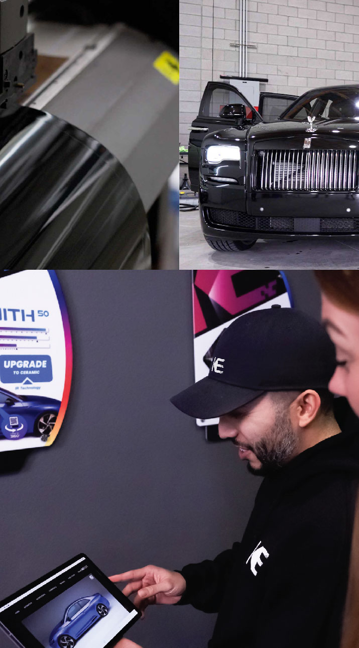 Kepler Dealer Showing Car Window Film Options to Customer in Country Club Hills, Illinois