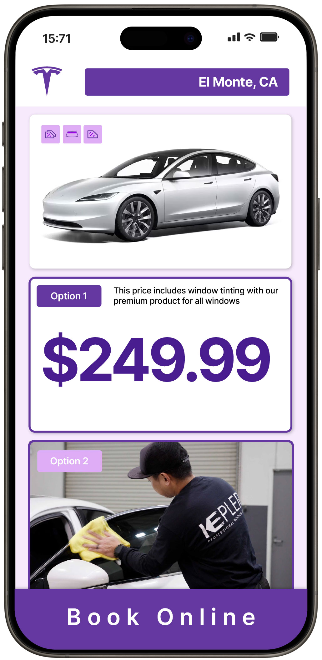 View Affordable Tesla Window Tinting Prices in El Monte, California
