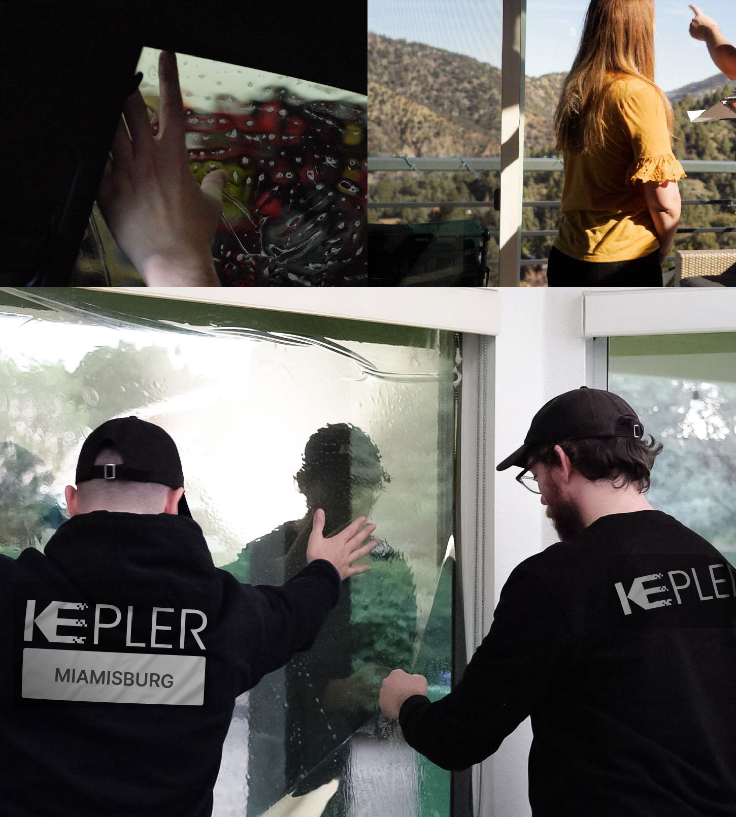 Kepler Technician Applying High-tech Window Tint to Home in Miamisburg