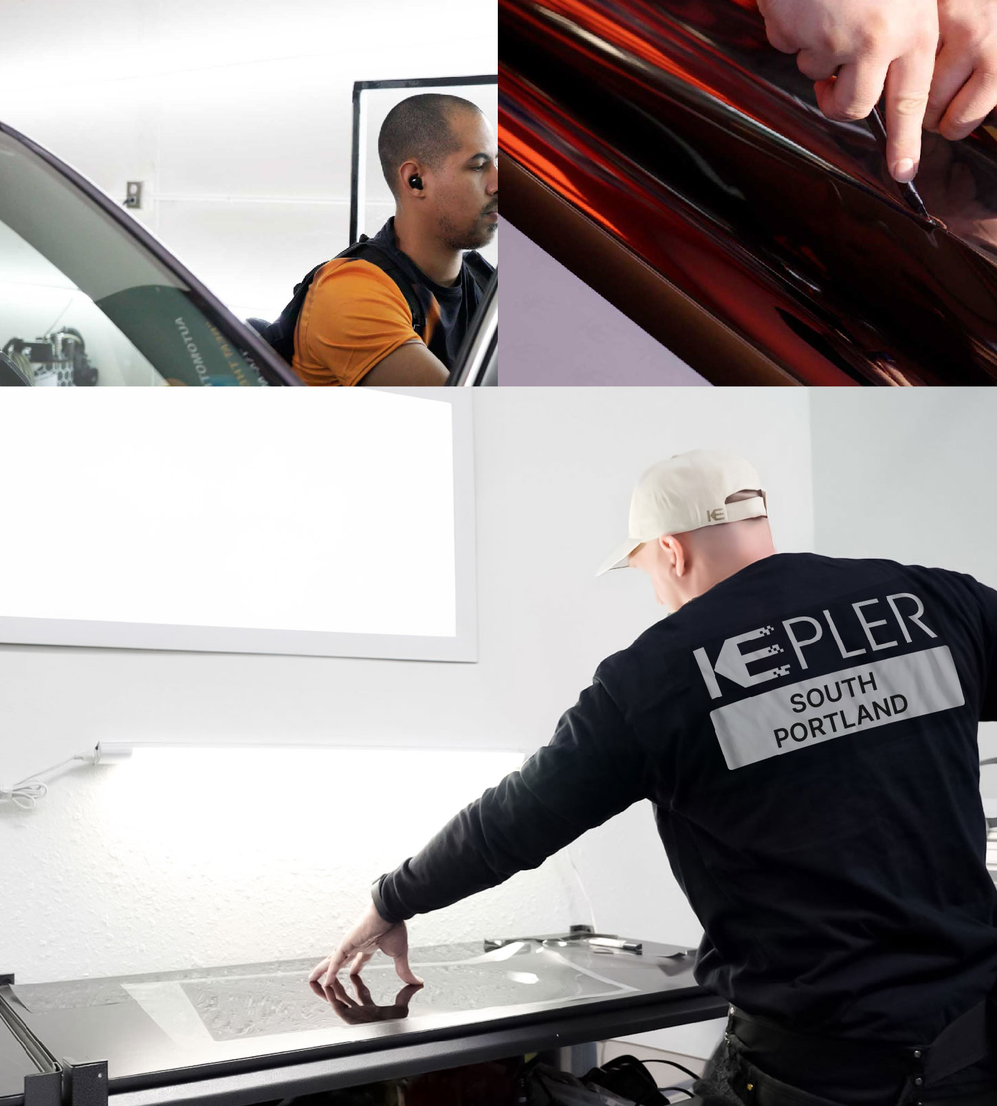 Window Tinting Specialist Cutting Film in South Portland, Maine