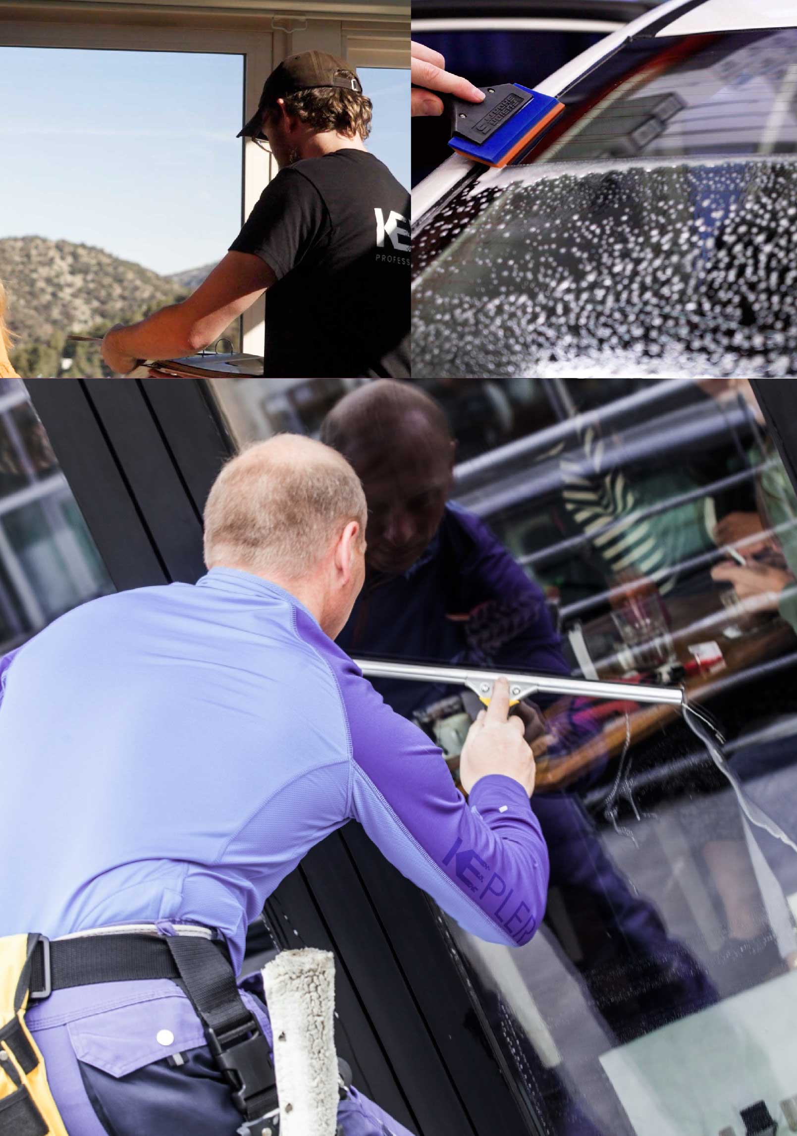 Kepler Skilled Applying Anti-Graffiti Window Film to a Middleton Shop Front
