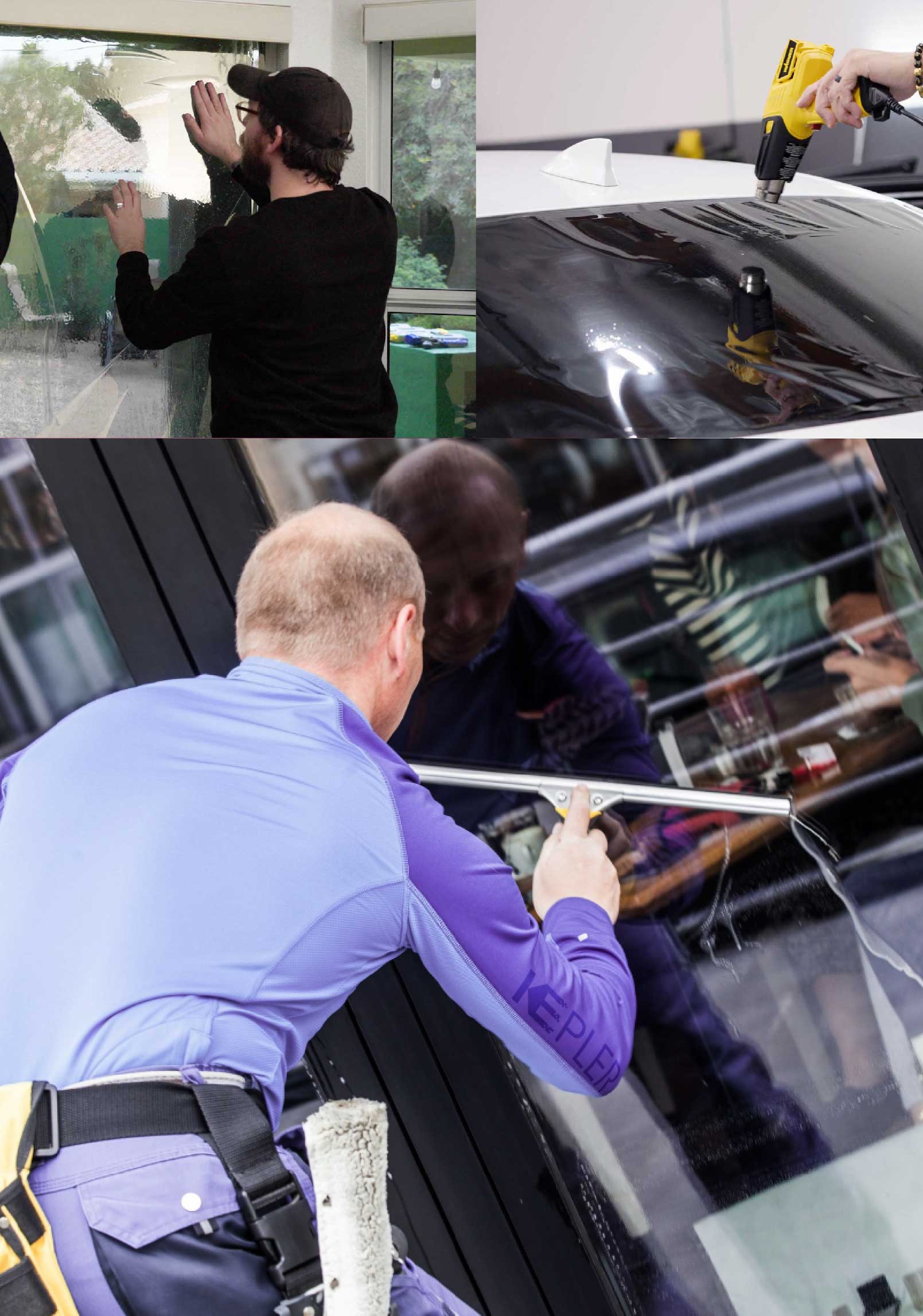 Kepler Expert Applying Anti-Graffiti Window Film to a Leander Shop Front