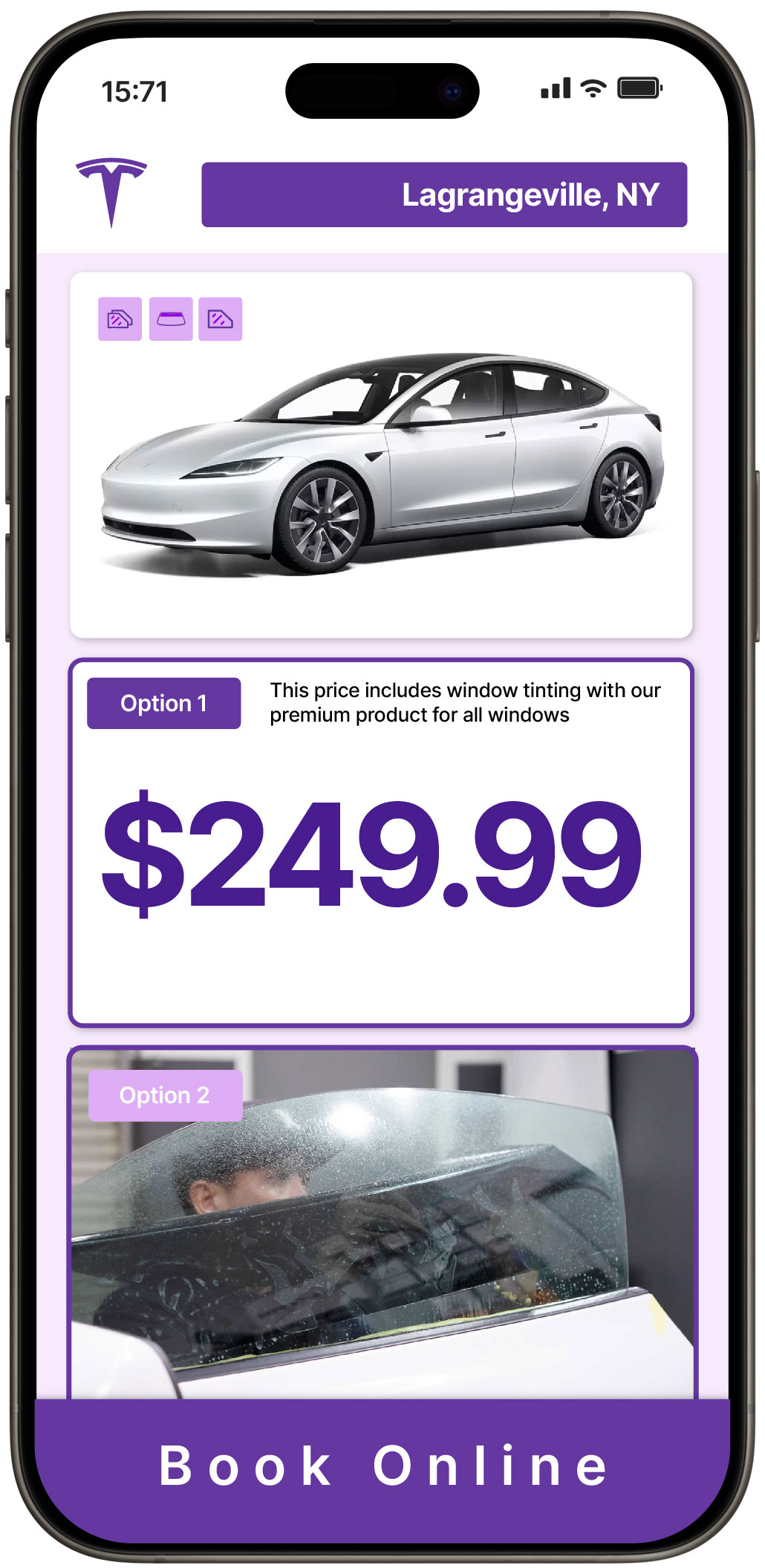 View Competitive Tesla Window Tinting Prices in Lagrangeville, New York