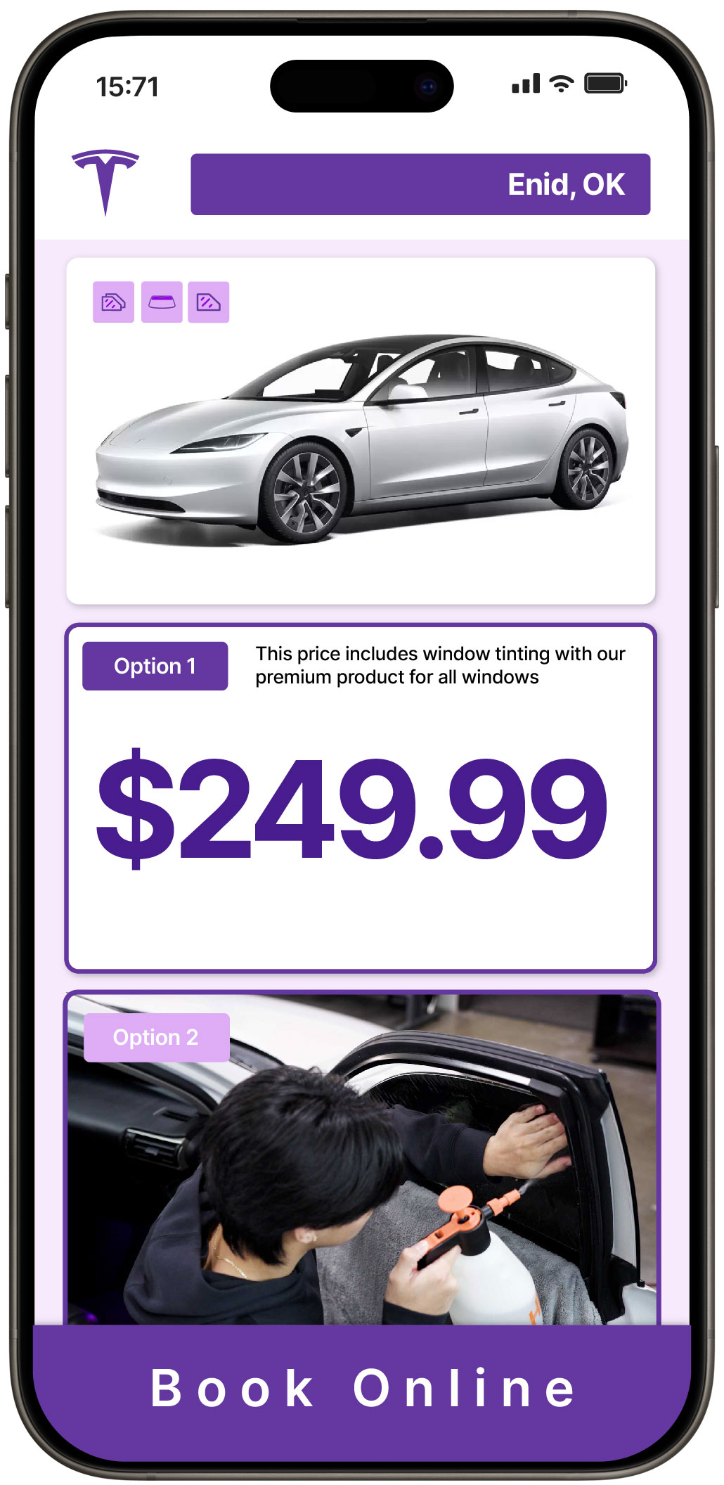 View Affordable Tesla Window Tinting Prices in Enid, Oklahoma