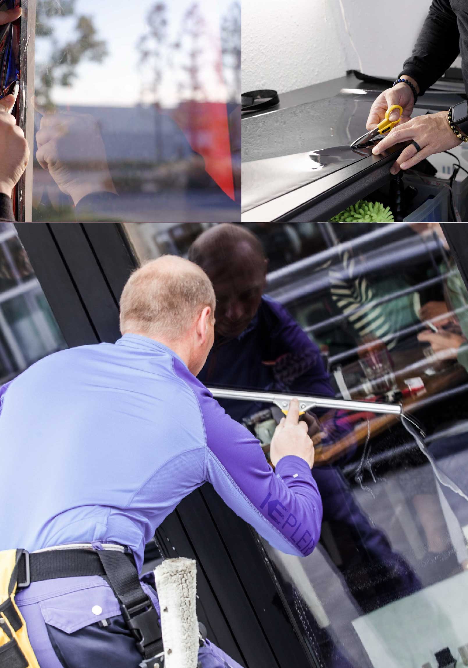 Kepler Expert Applying Anti-Graffiti Window Film to a Bayonne Shop Front
