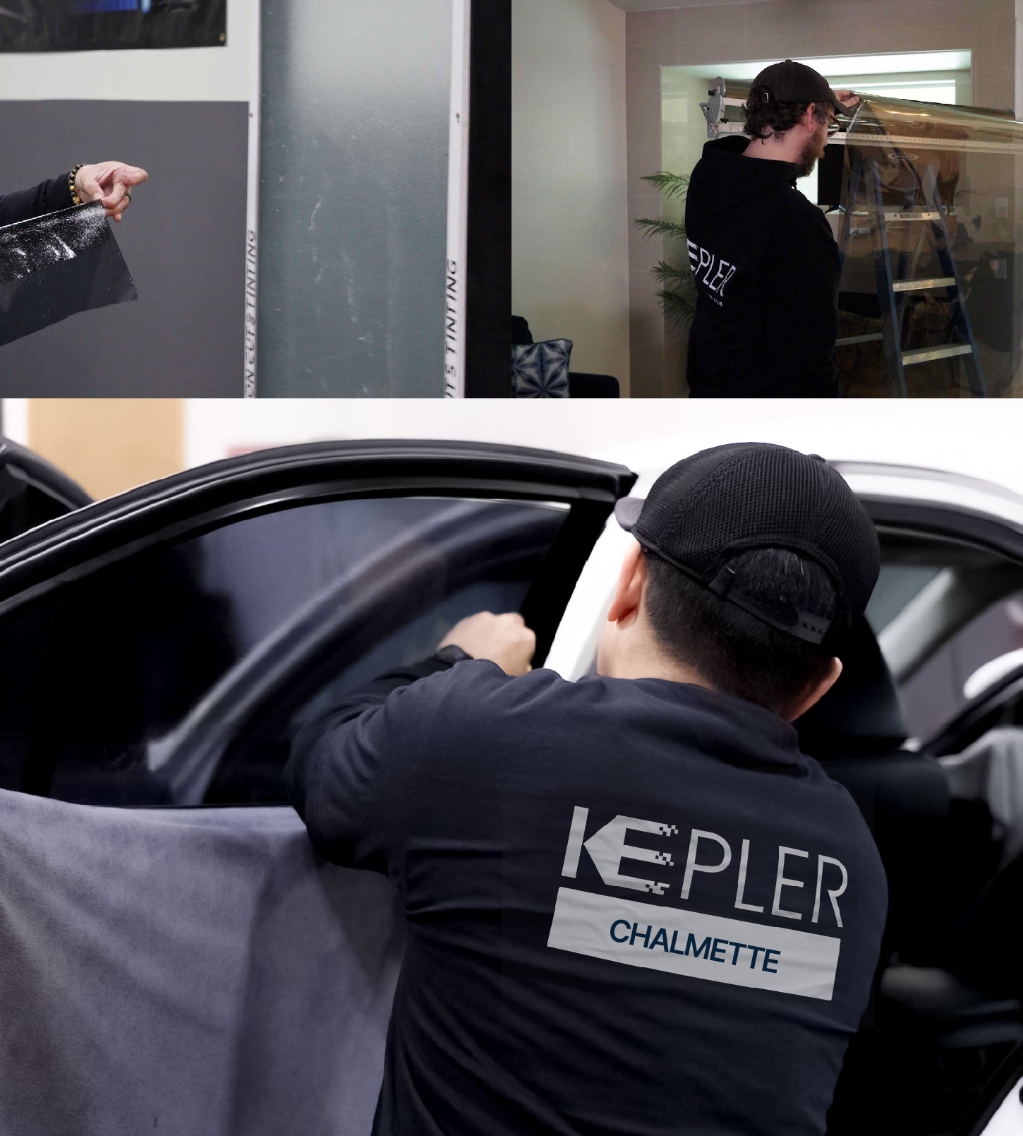 Automotive Window Tinting Expert Applying Film in Chalmette, Louisiana