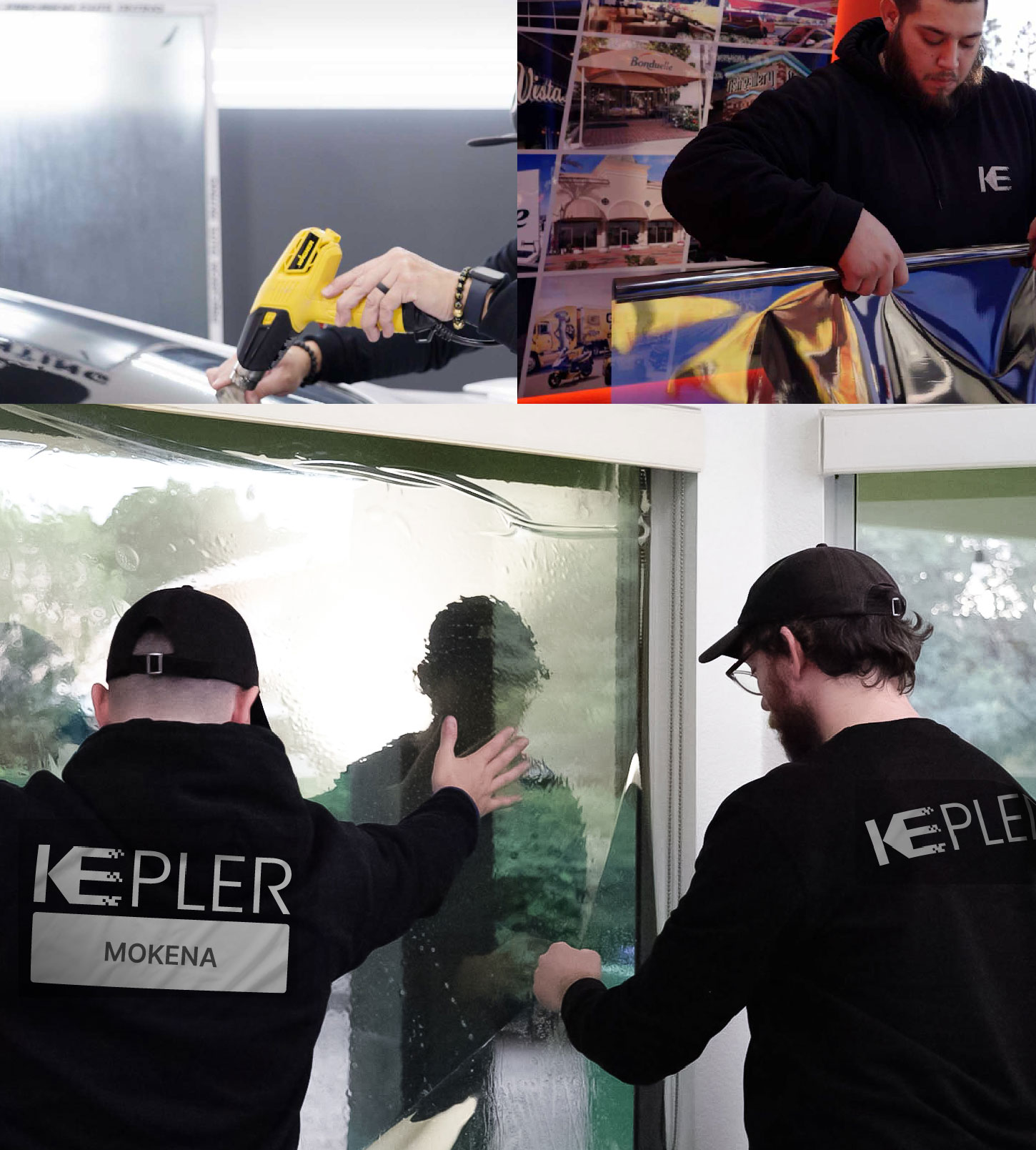 Kepler Technician Fitting High-tech Window Tint to Home in Mokena