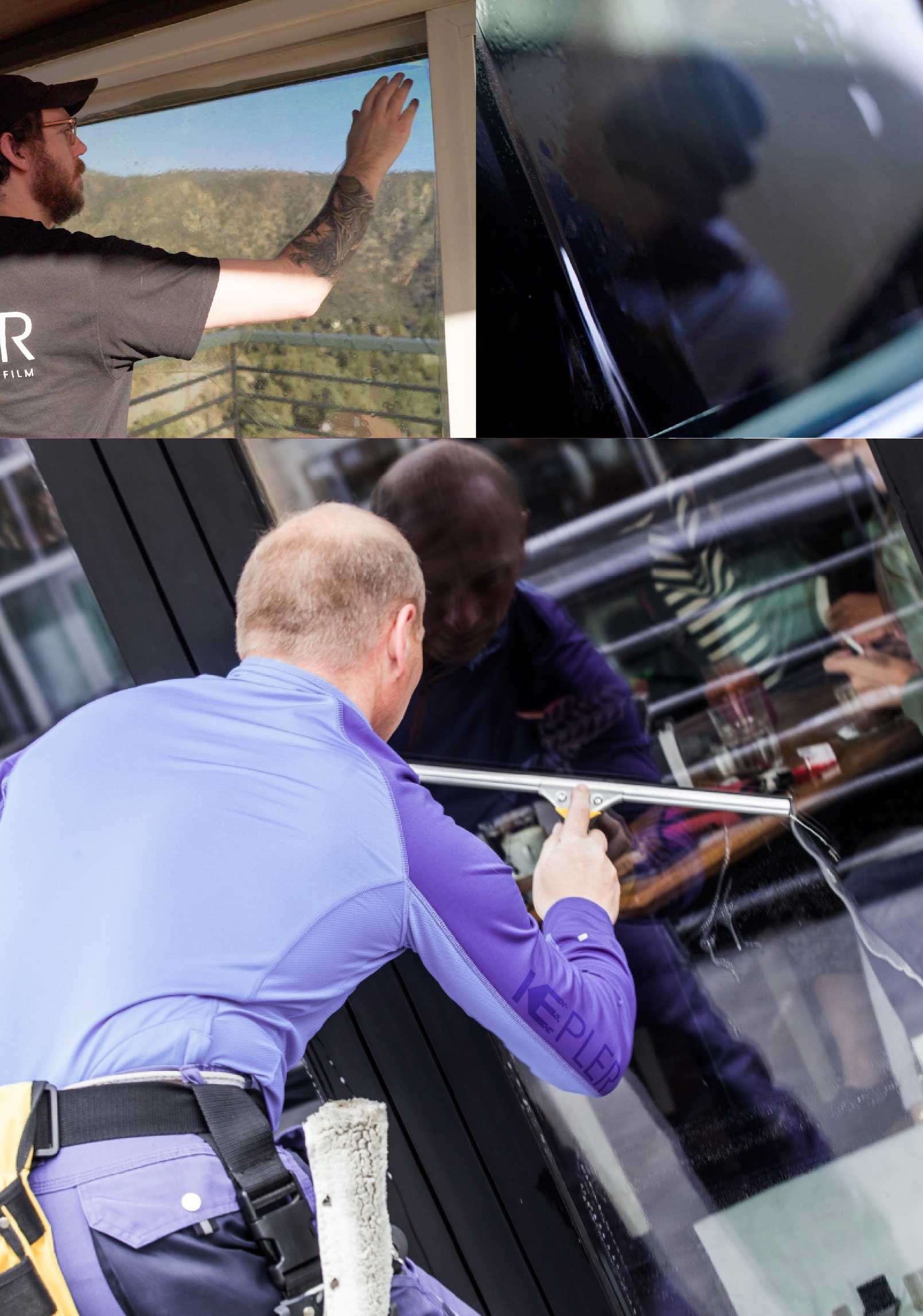 Kepler Professional Applying Anti-Graffiti Window Film to a Seagoville Shop Front