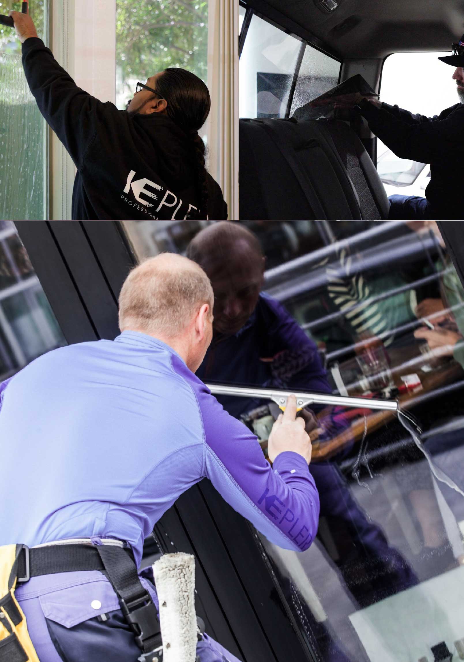 Kepler Expert Applying Anti-Graffiti Window Film to a Massillon Shop Front