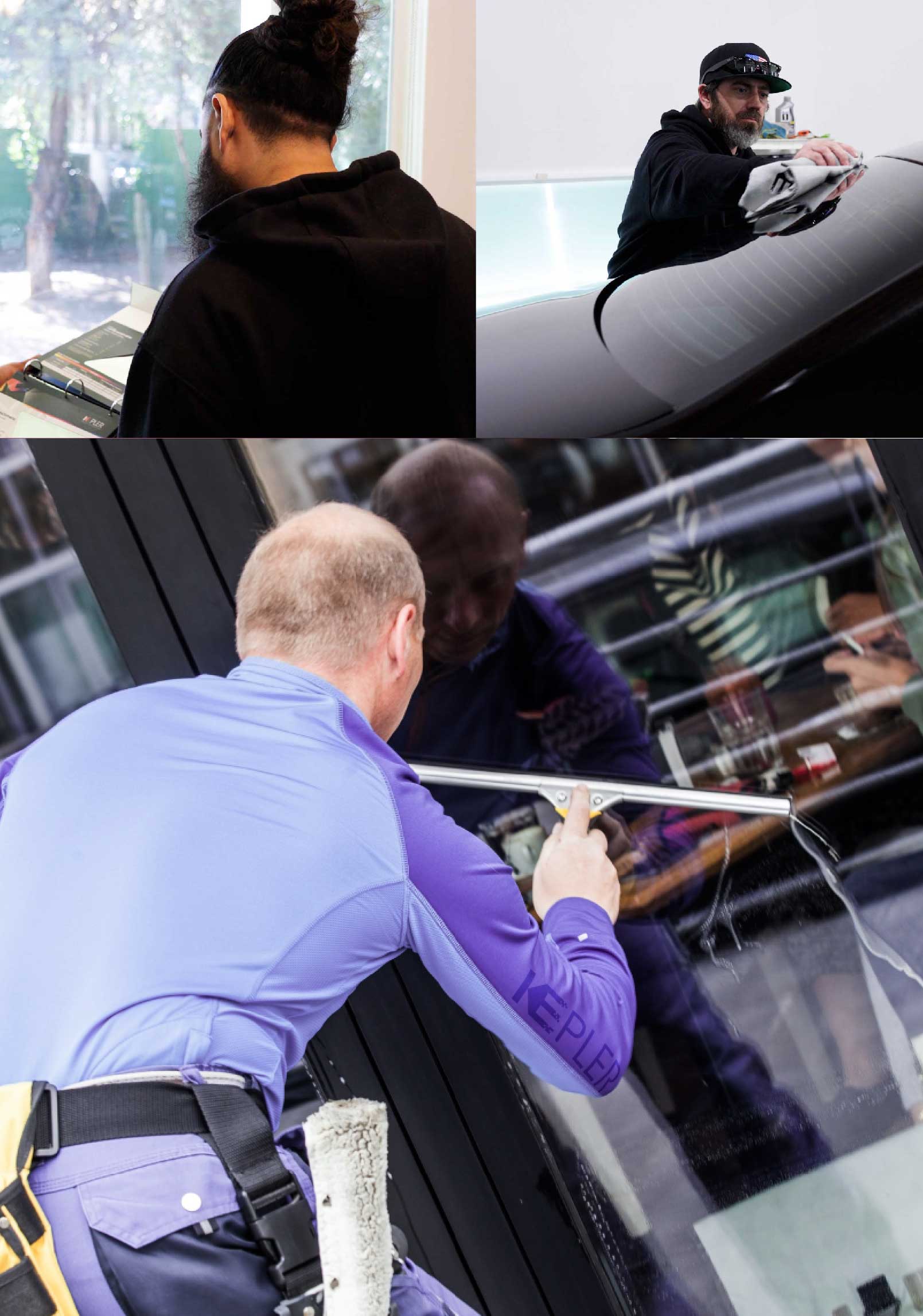 Kepler Expert Applying Anti-Graffiti Window Film to a Garden City Shop Front